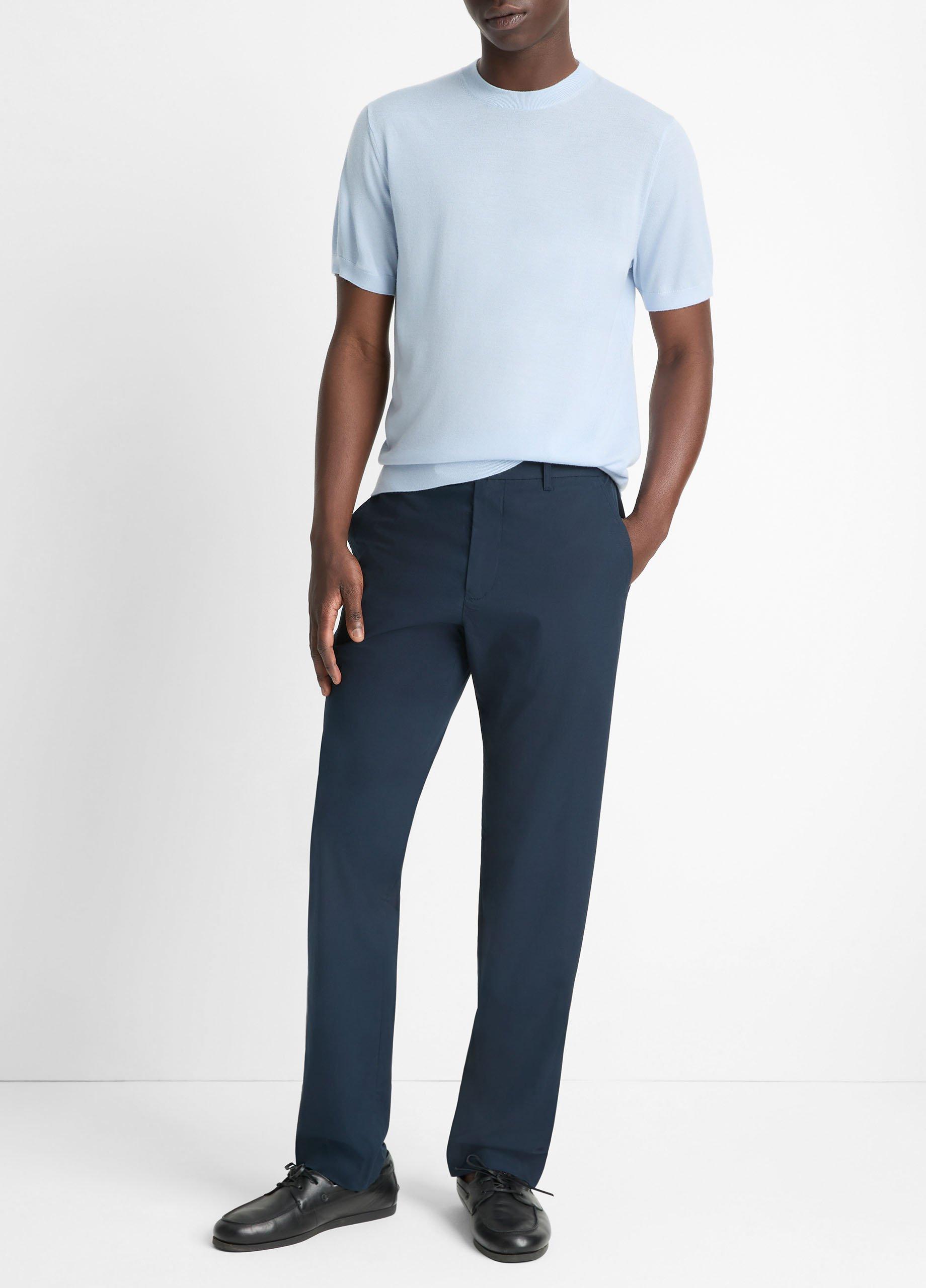 Featherweight Merino Wool-Cashmere Short-Sleeve Sweater image number 3