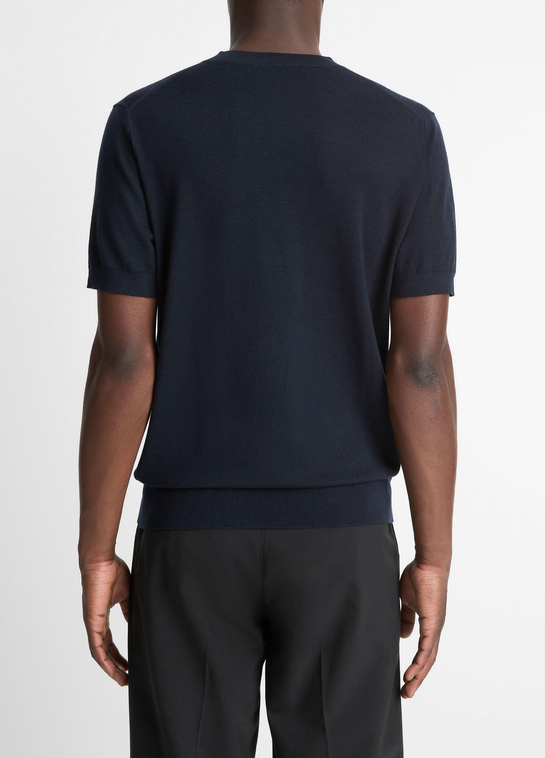 Featherweight Merino Wool-Cashmere Short-Sleeve Sweater image number 2