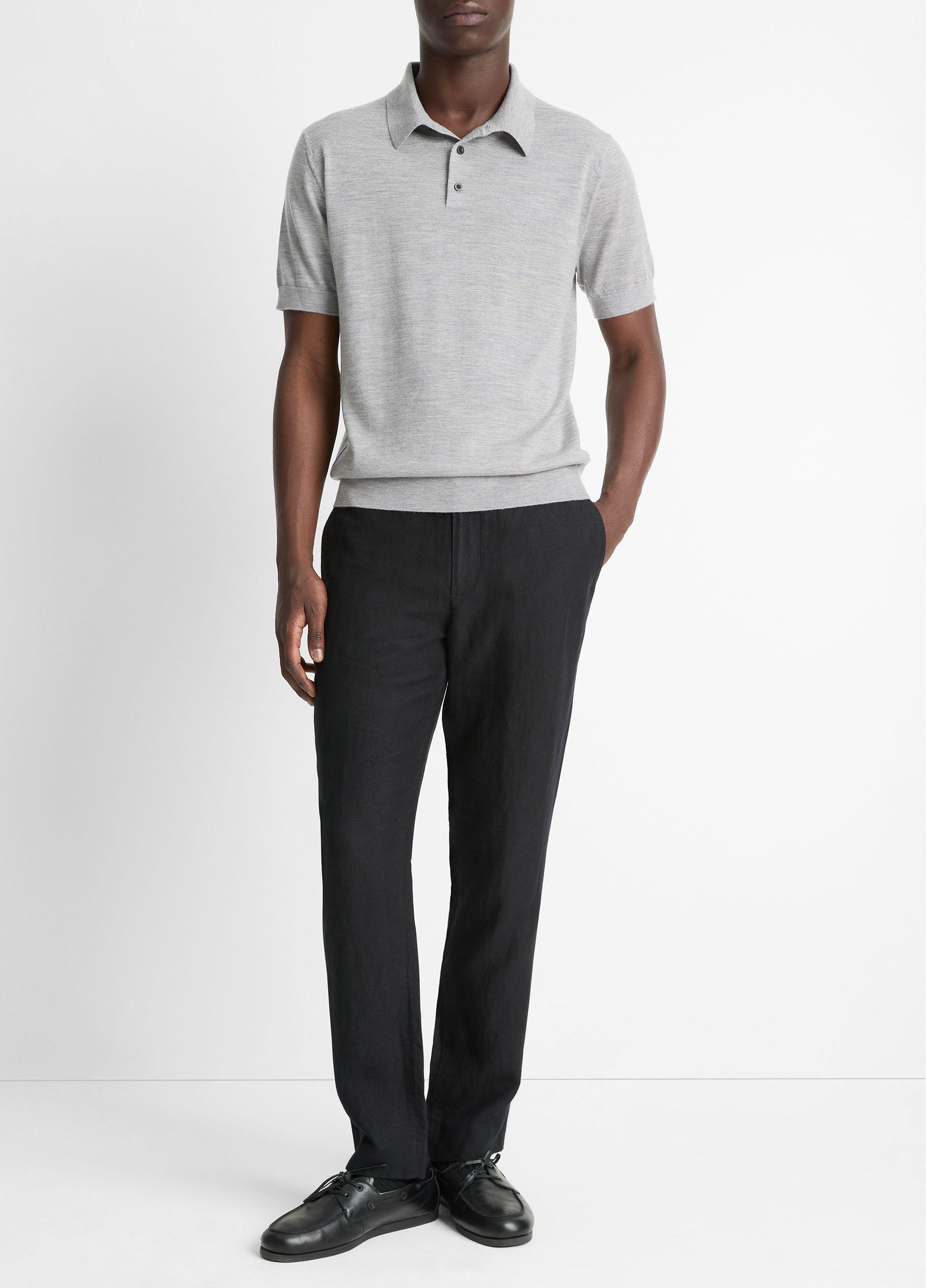 Featherweight Merino Wool-Cashmere Polo Sweater image number 3