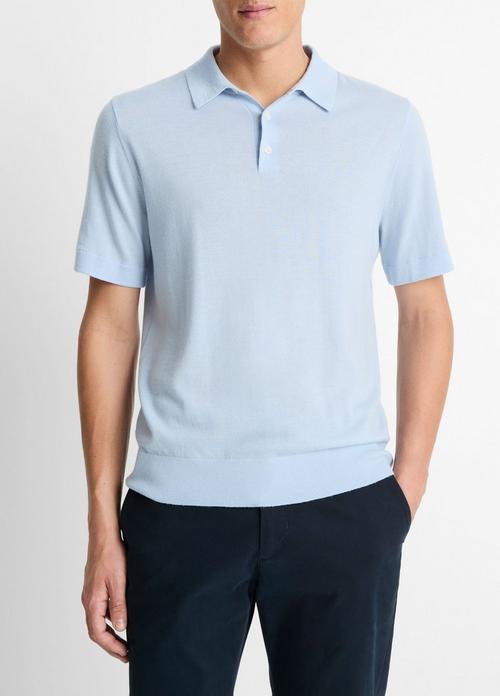 Featherweight Merino Wool-Cashmere Polo Sweater