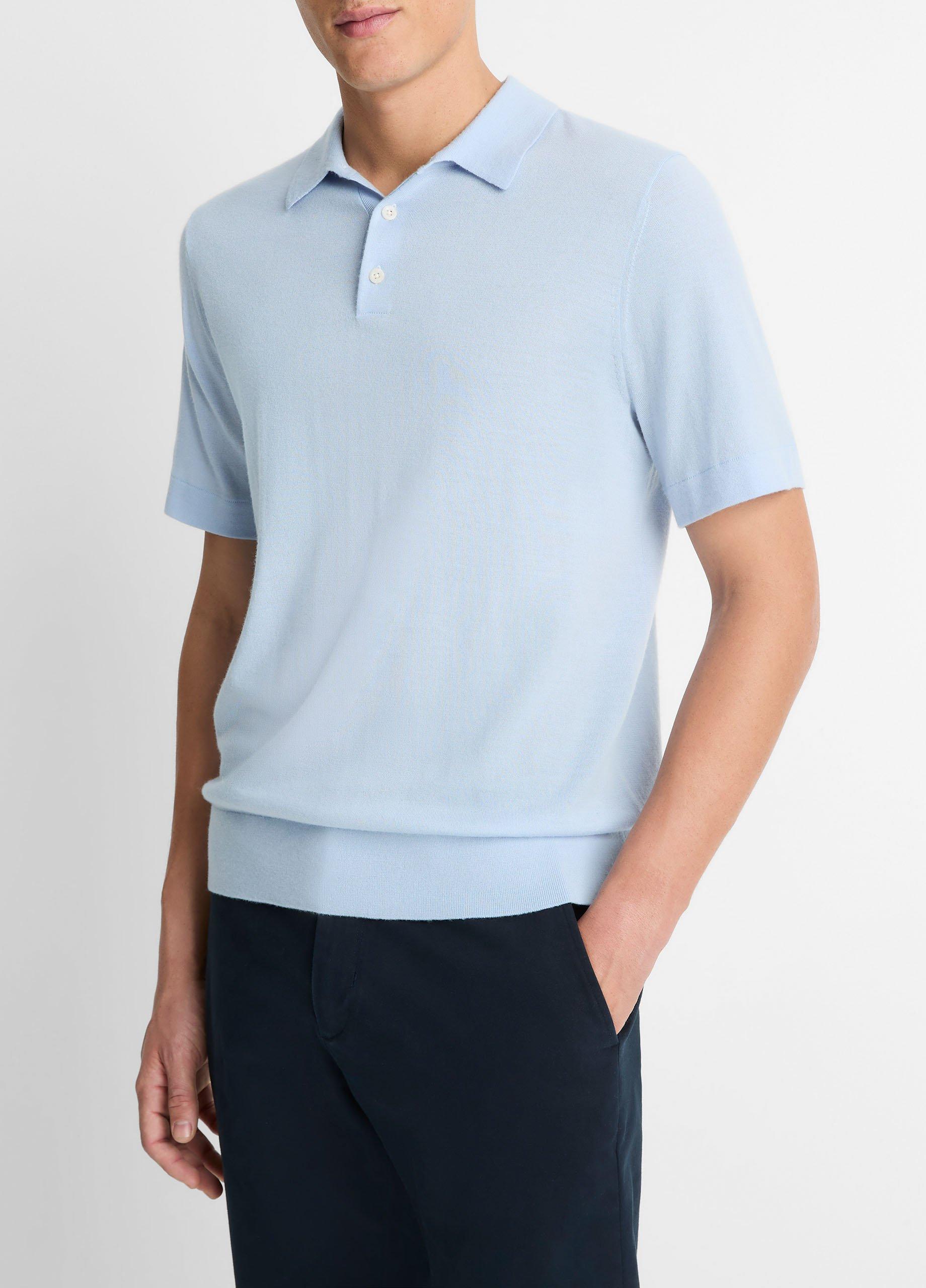 Featherweight Merino Wool-Cashmere Polo Sweater image number 1