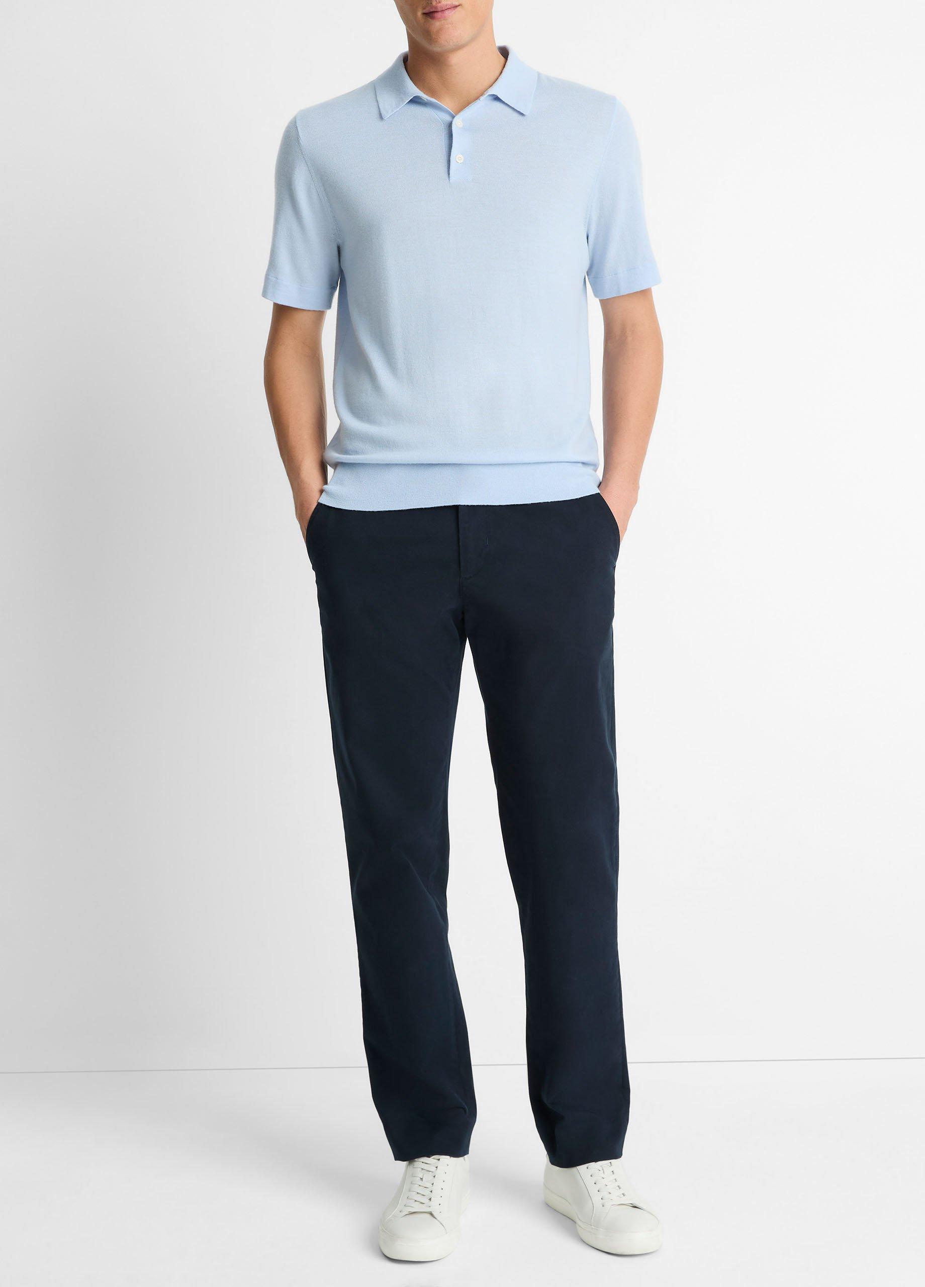 トップス Wool Cashmere Warm Knit Polo Featherweight Merino Wool-Cashmere Polo Sweater in Short