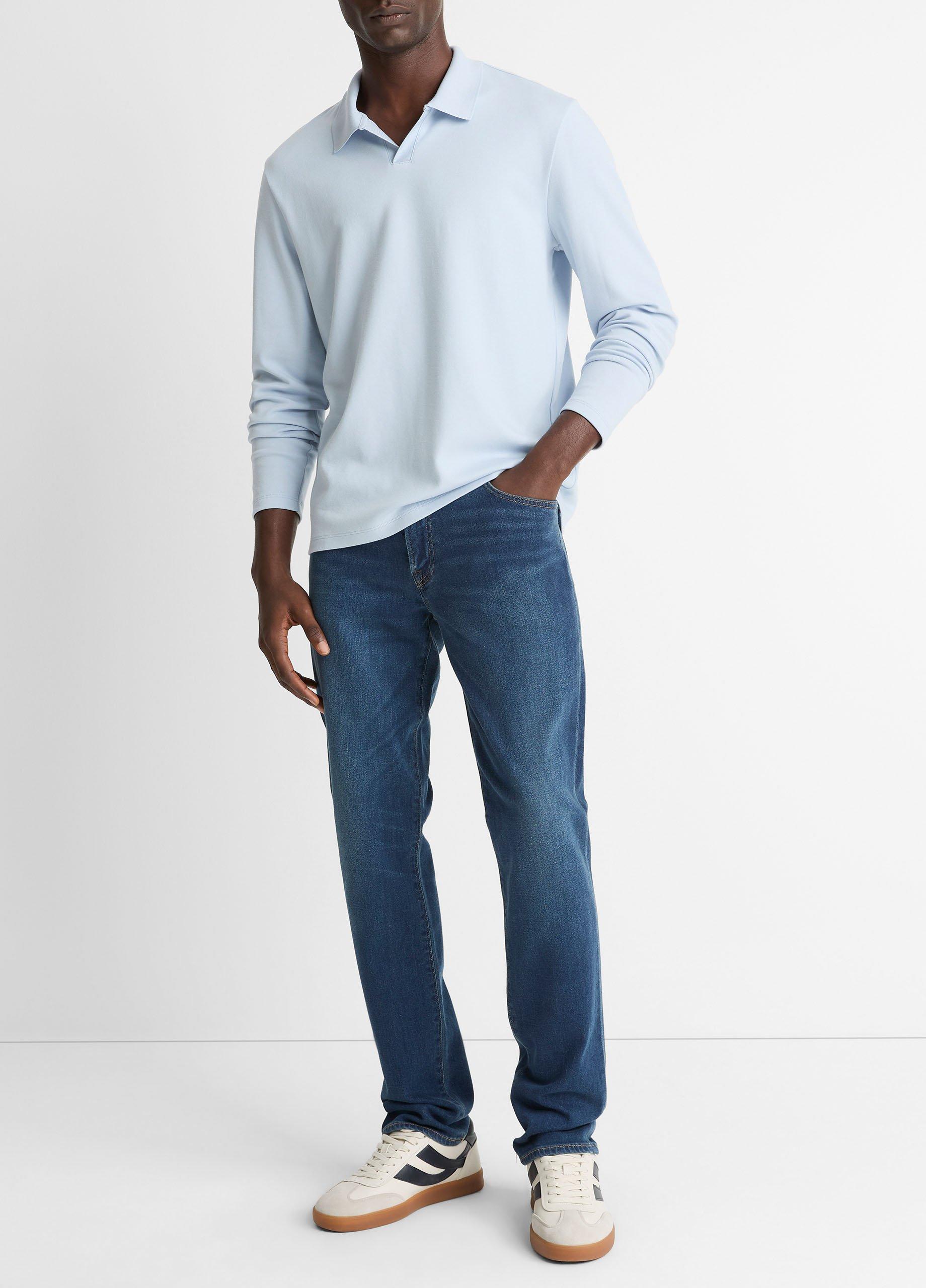 Milano Pima Cotton-Blend Johnny-Collar Shirt image number 3