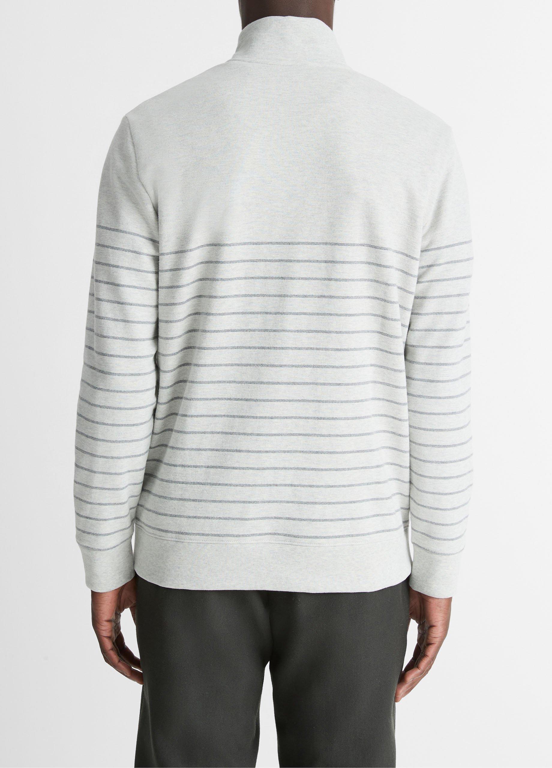 Striped Sueded Cotton Quarter-Zip Pullover image number 3
