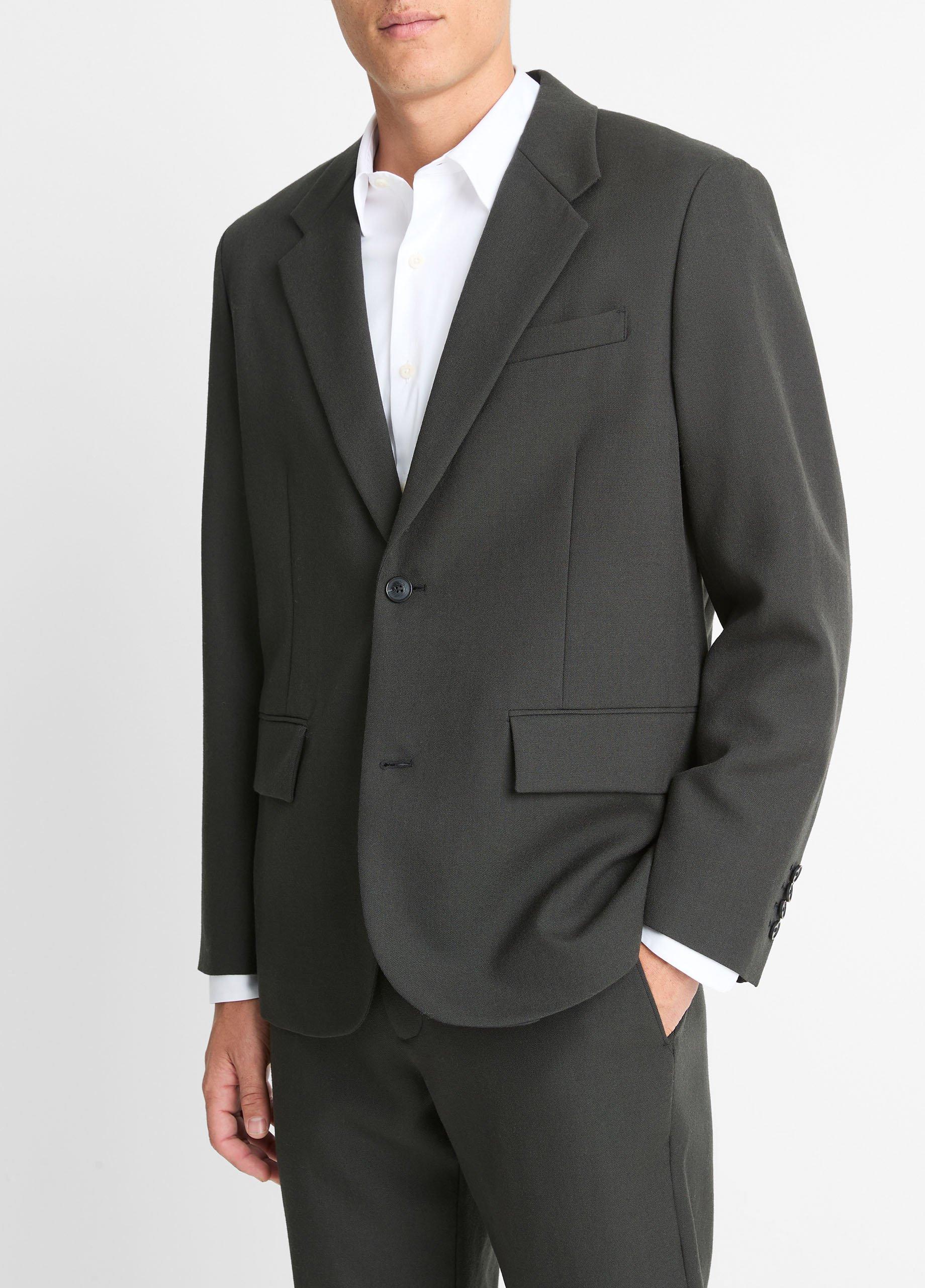 関税/送料込◆Acacia two buttons wool blazer Wool Double-Face Blazer with a Leather-Lined Collar