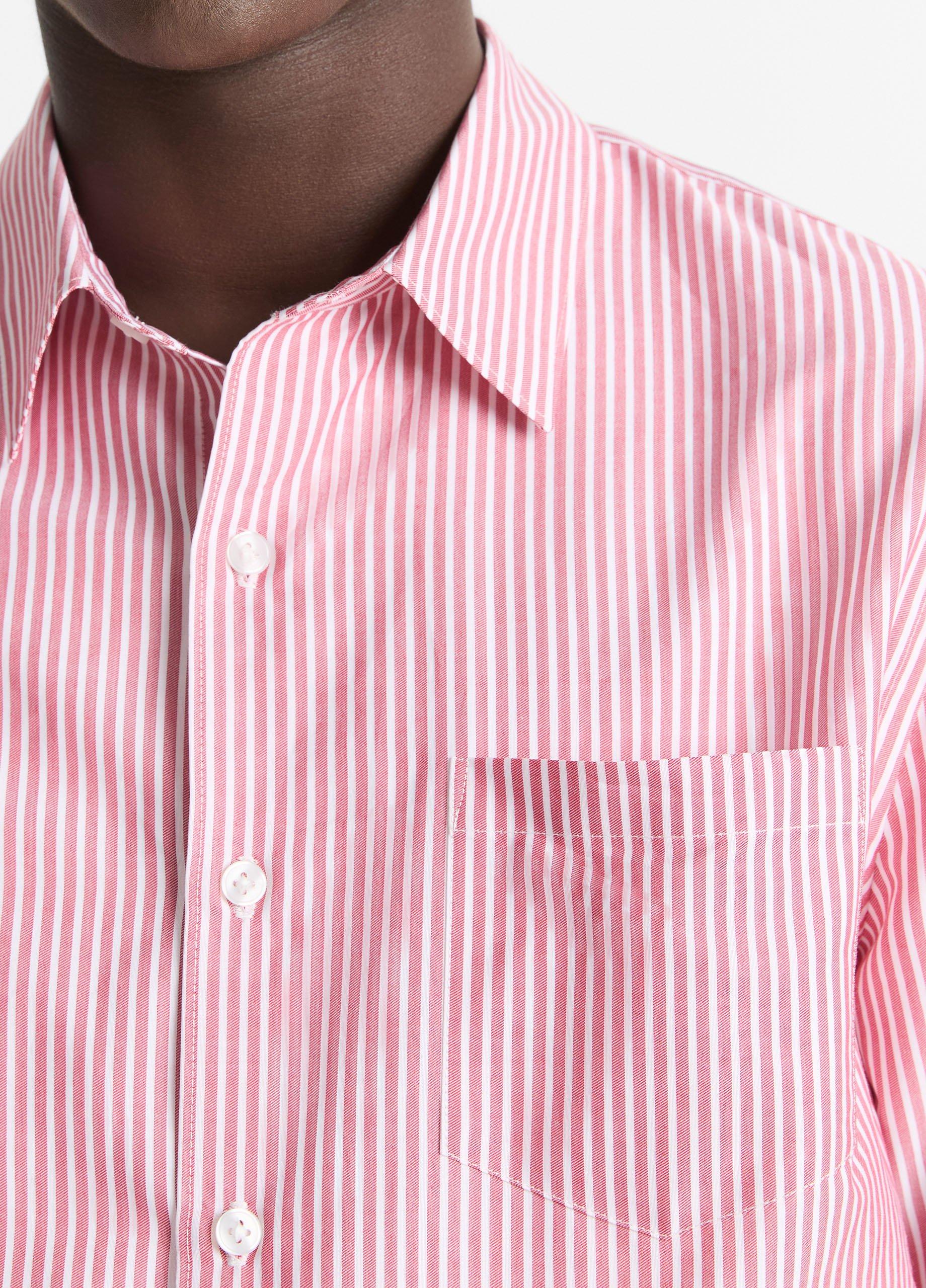 Playa Cotton Poplin Stripe Shirt in Shirts | Vince