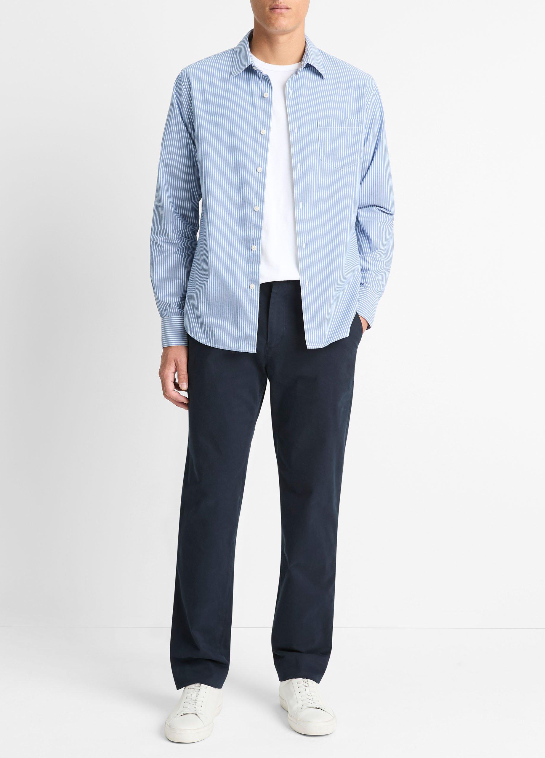 トップス MHL./HIGH TWISTED COTTON POPLIN SHIRT MHL./HIGH TWISTED COTTON POPLIN SS SHIRT (BLUE)