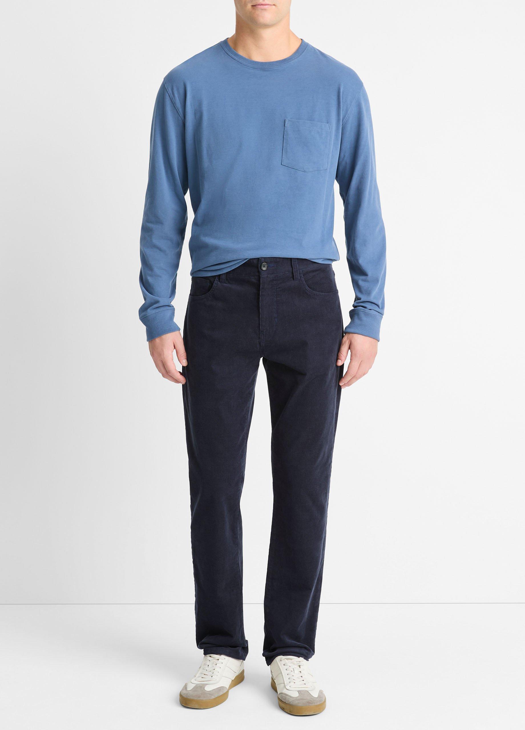 Men's Dylan Slim 5-Pocket Corduroy Pant, Coastal Blue, Size 38 Vince