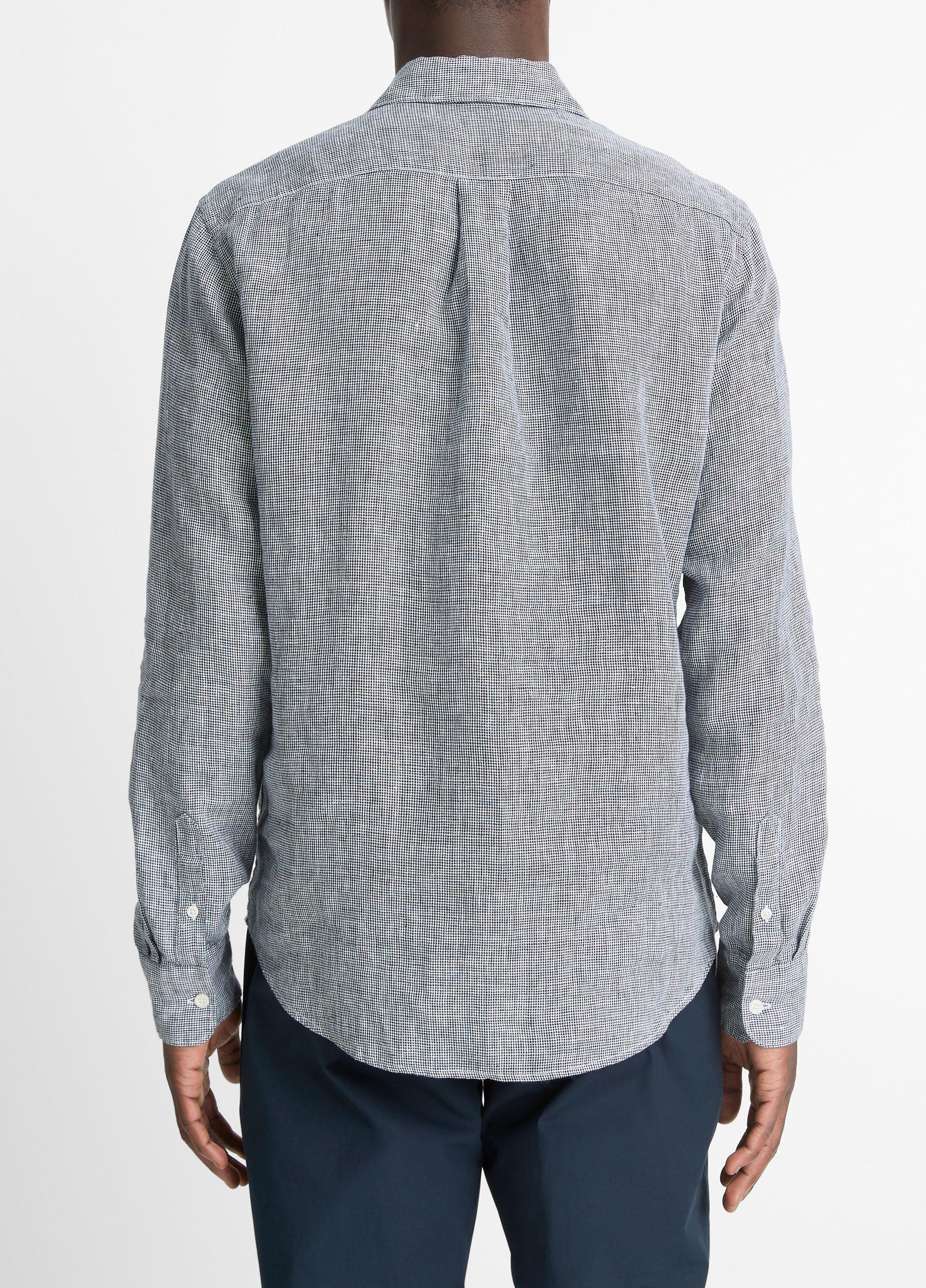 Houndstooth-Linen-Button-Front