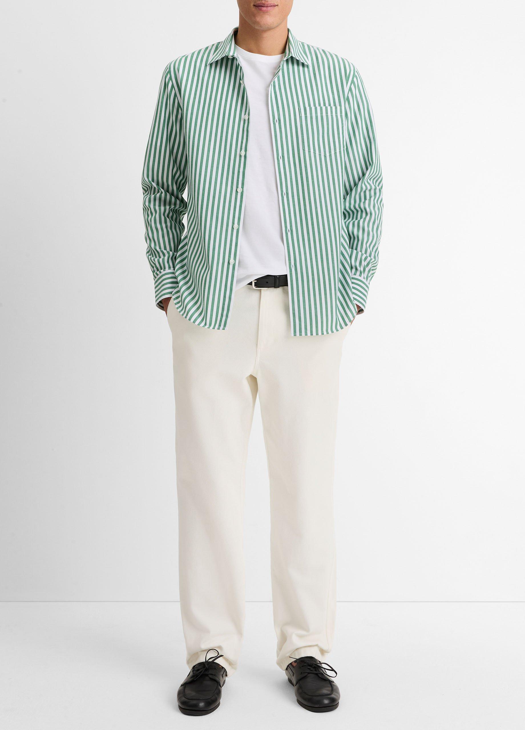Hermosa Stripe Button-Front Shirt in Long Sleeve | Vince