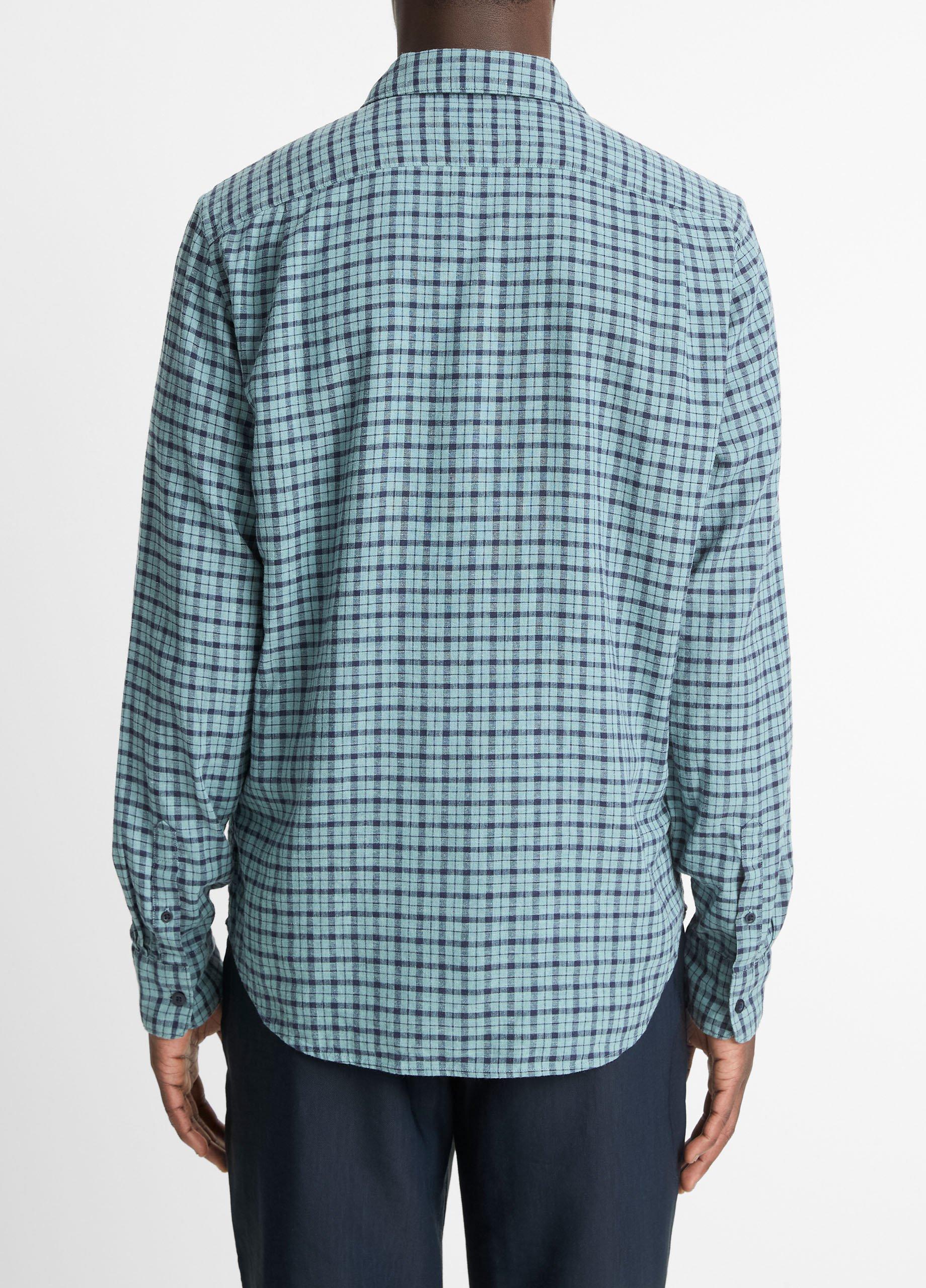 Pico Plaid Linen-Blend Button-Front Shirt image number 2