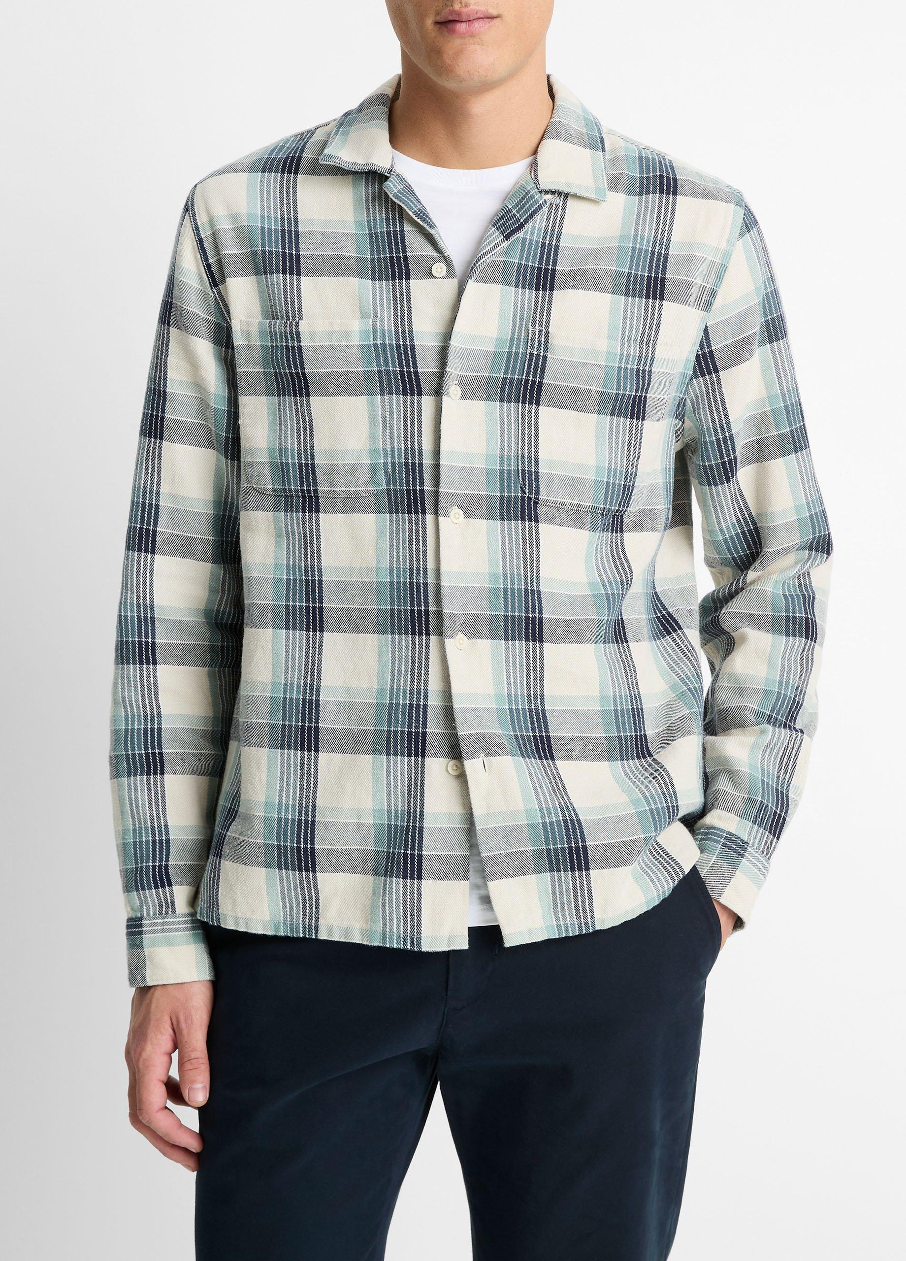 シャツ Vince Linen overshirt Amazon.com: Vince Mens Linen Melange Overshirt Shirt