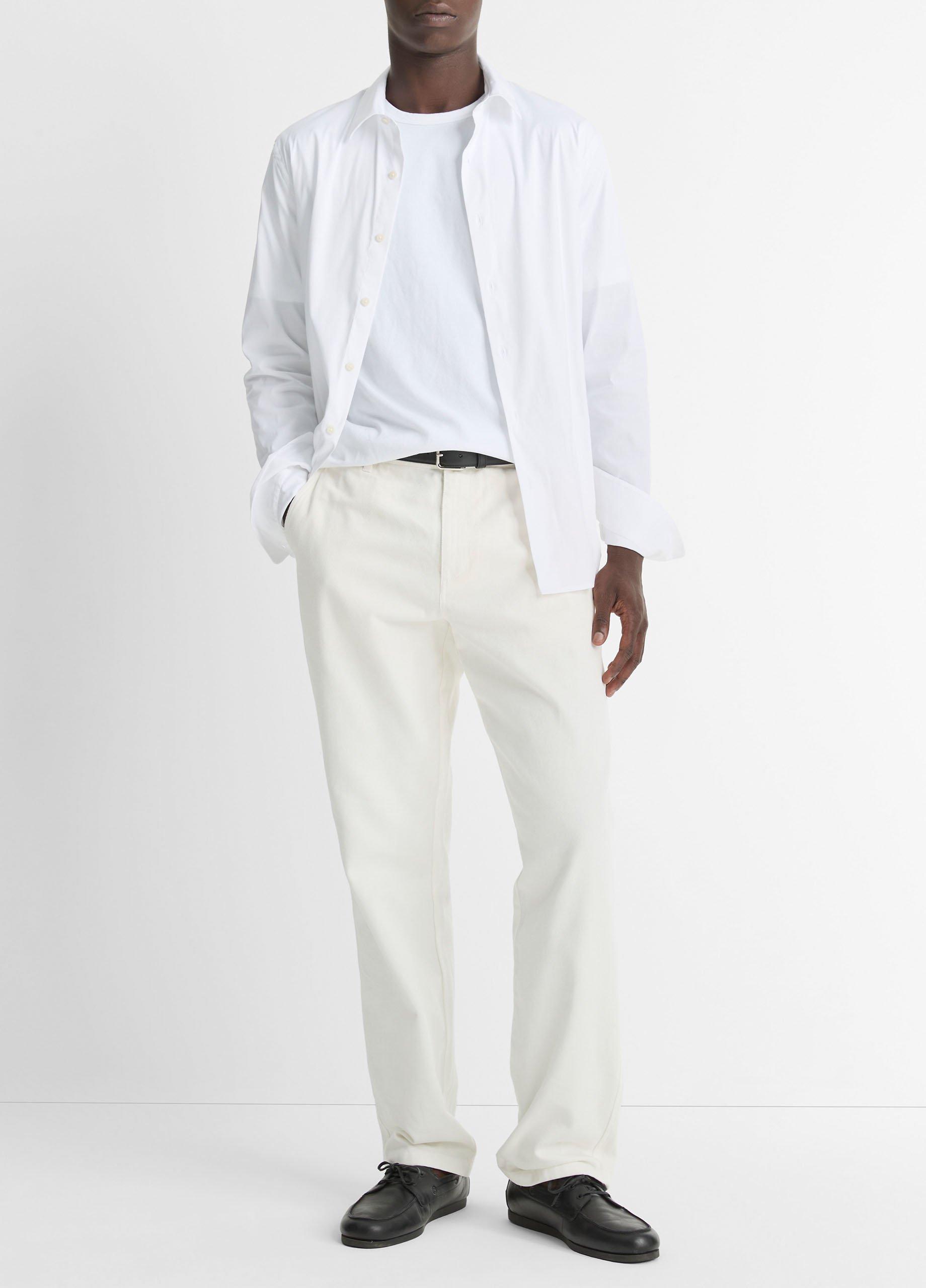 Men's Relaxed 5-Pocket Cotton Pant, Off White, Size 32 Vince