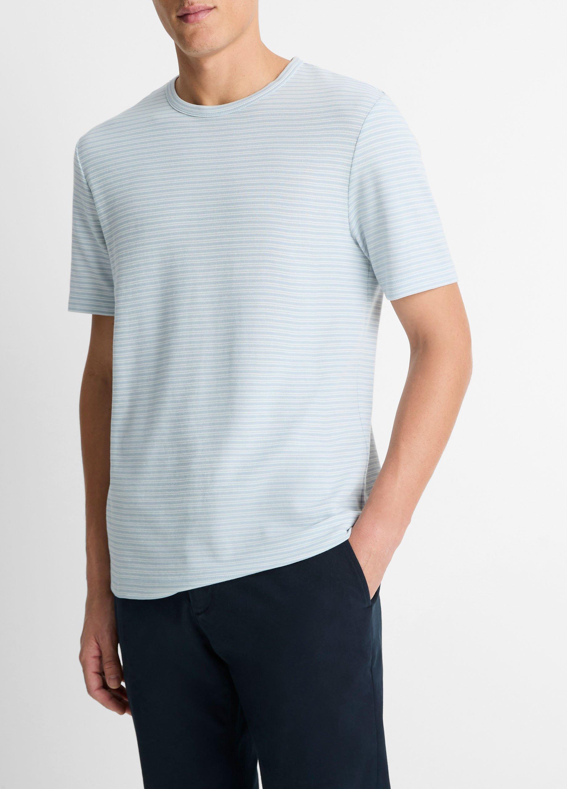 Striped Pima Cotton Piqu&eacute; T-Shirt image number 1