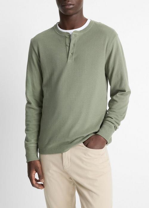 Pima Cotton Waffle Henley