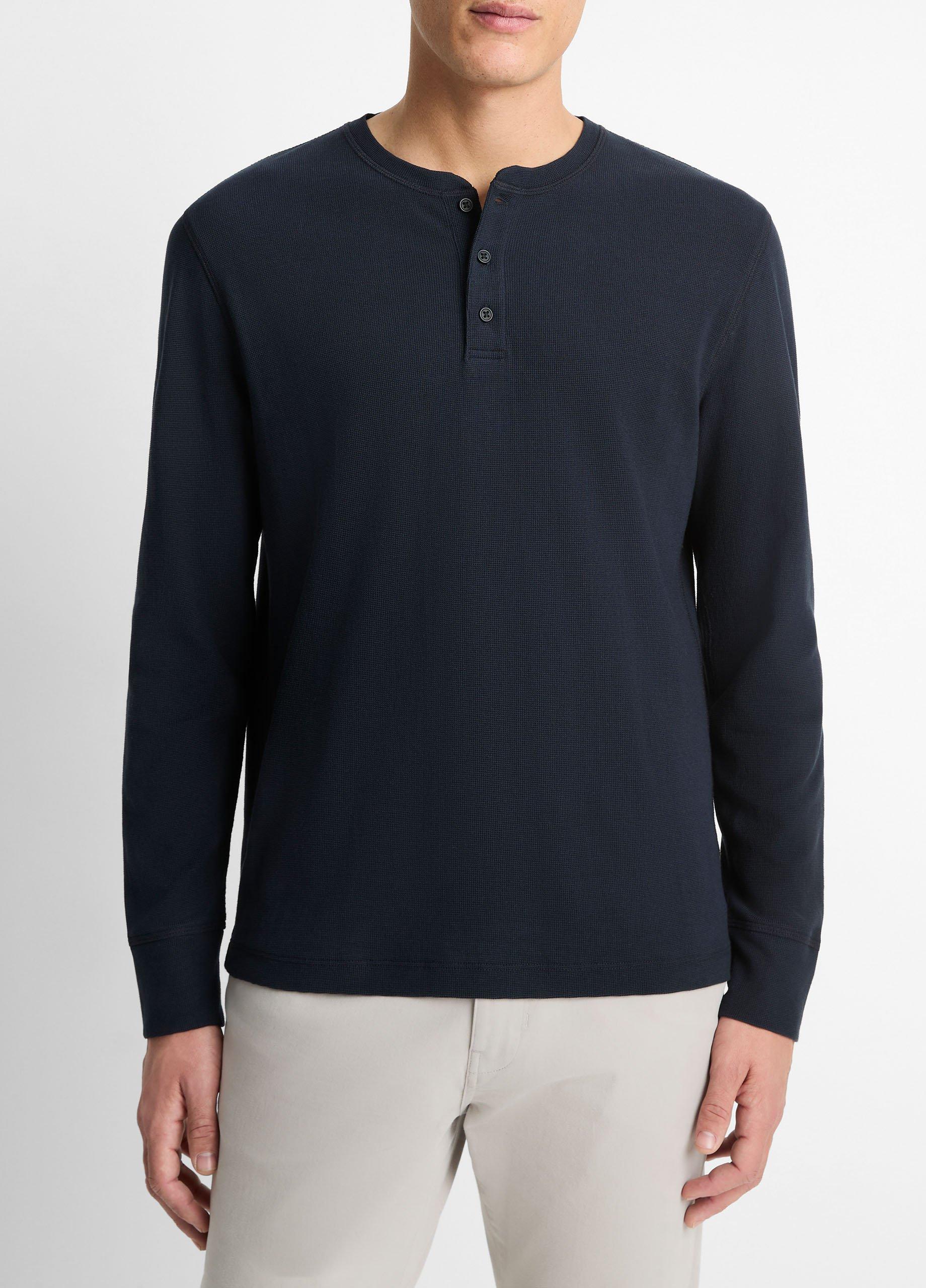 【KOOLOSET】Pigment Henley Neck Waffle Long Sleeve Men's Waffle Long Sleeve Henley - Gearhead Outfitters