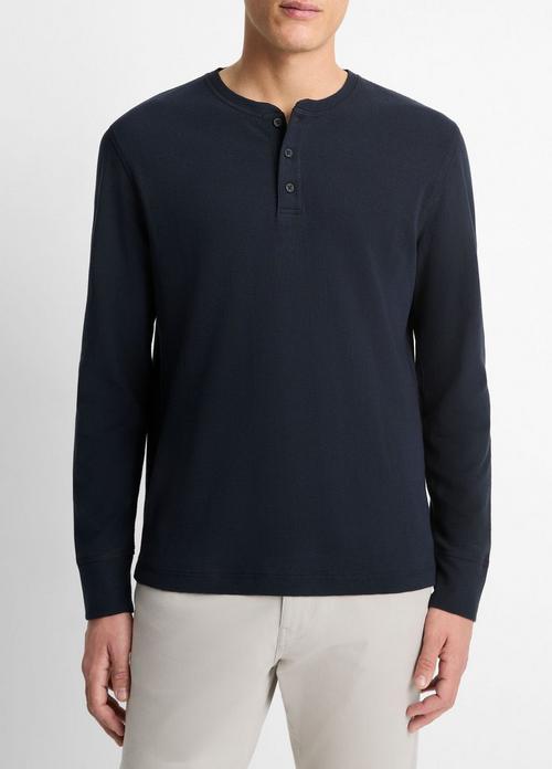 Pima Cotton Waffle Henley