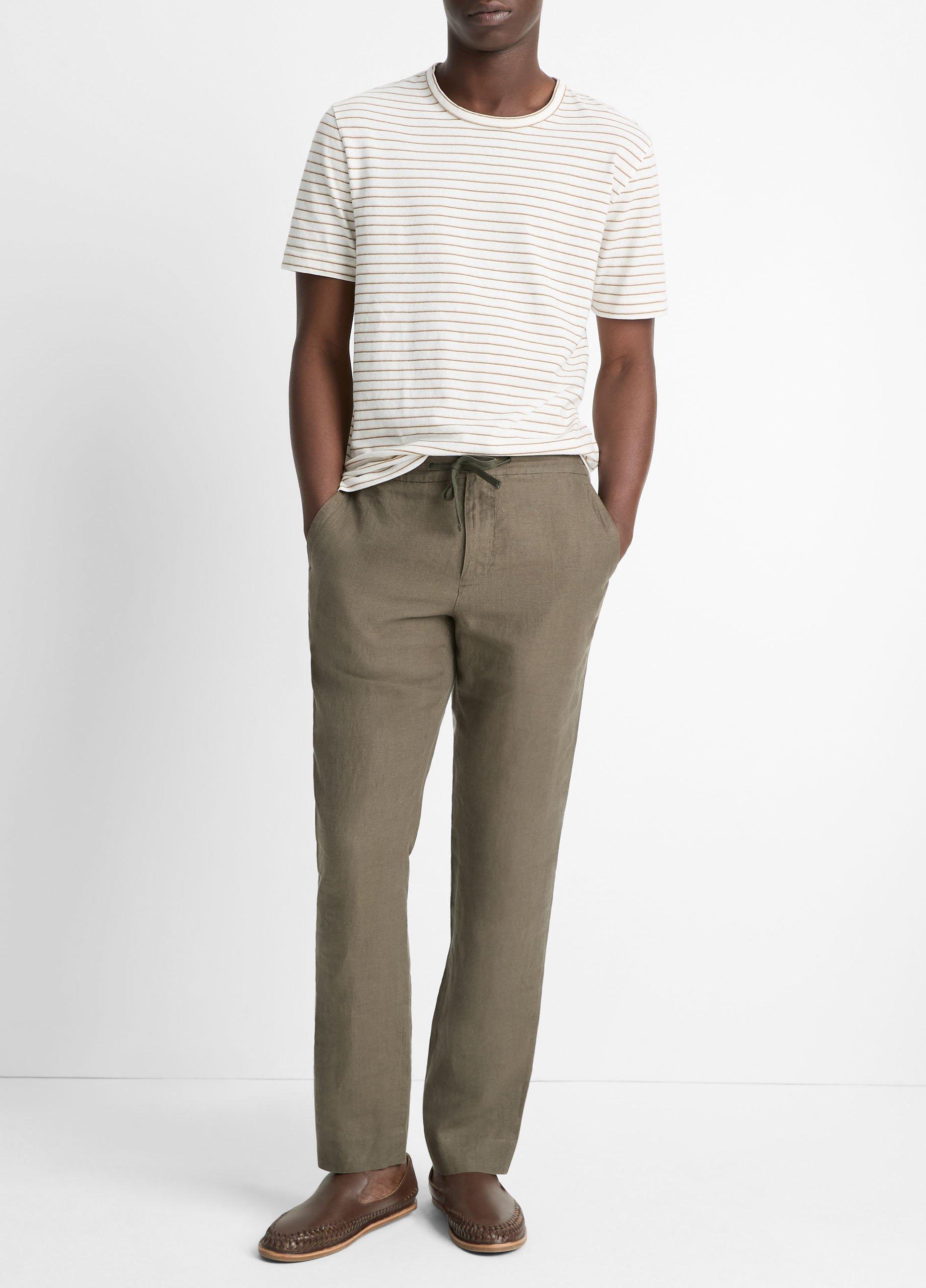 Striped Linen-Cotton T-Shirt in Tees & Hoodies | Vince