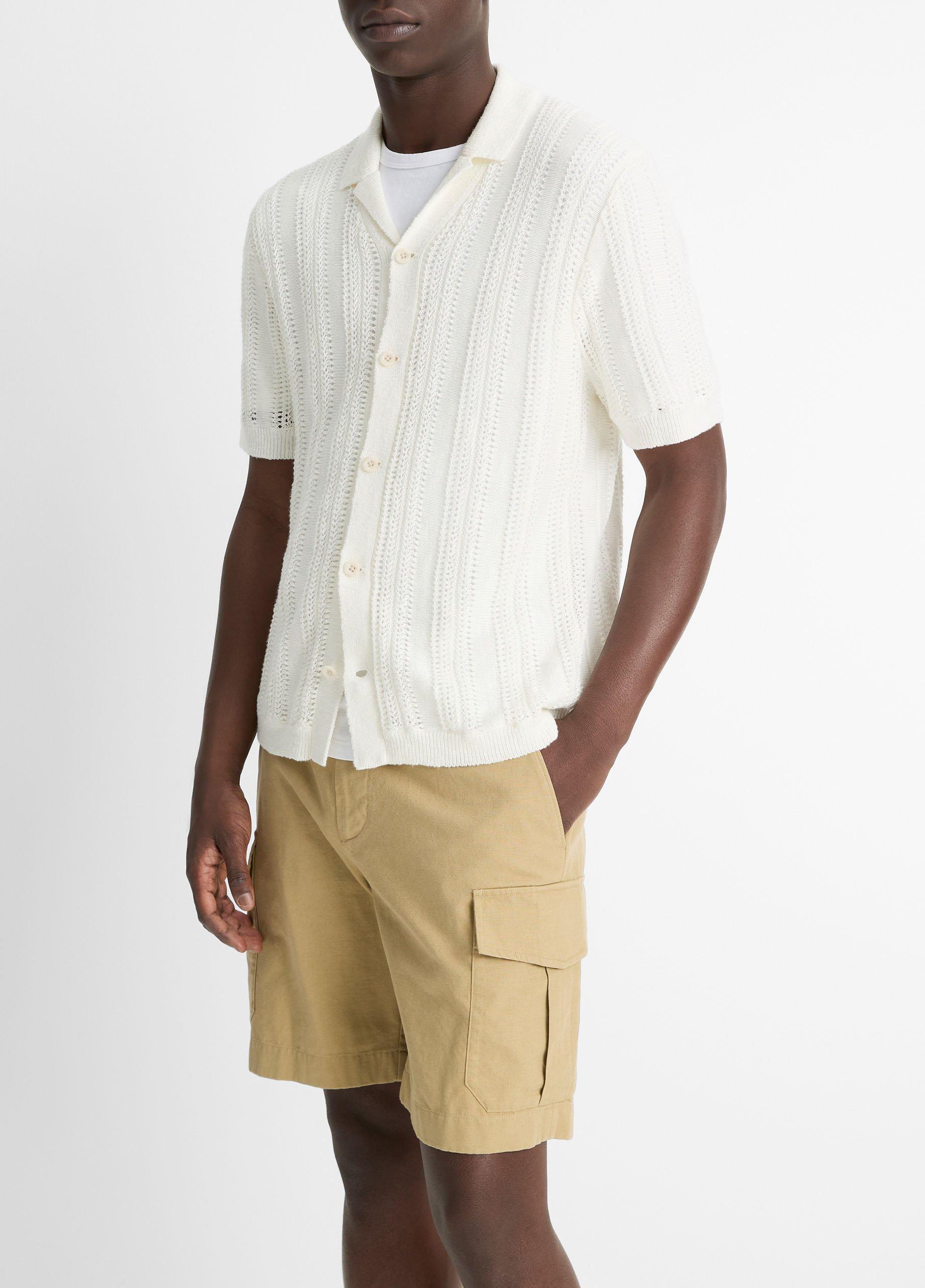 Cotton & Linen-Blend Crochet Cabana Shirt image number 1