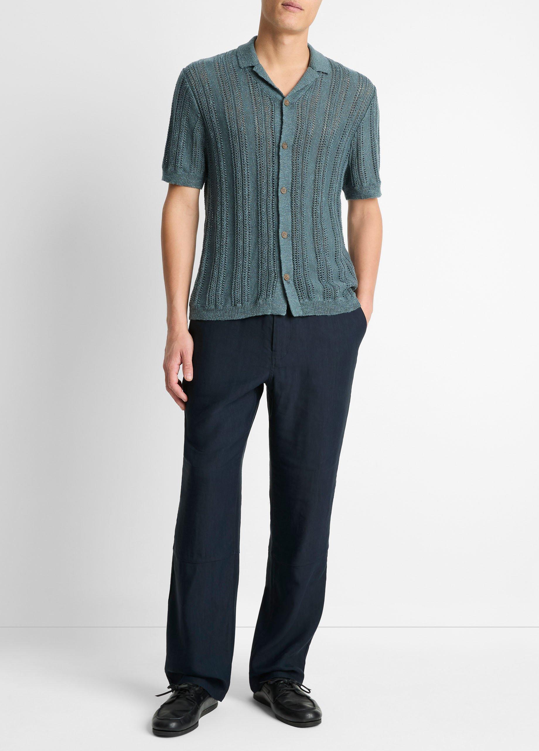 Cotton & Linen-Blend Crochet Cabana Shirt image number 3