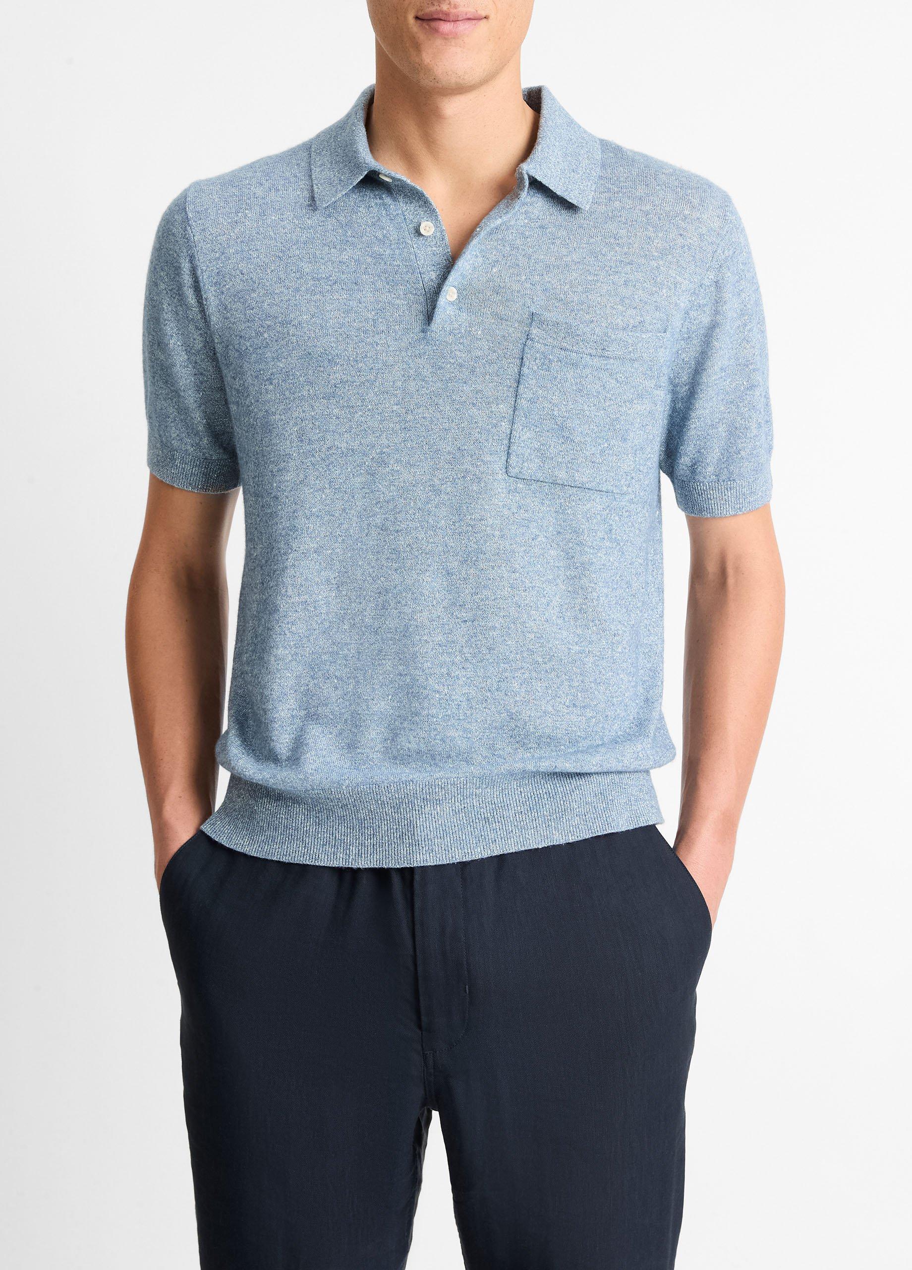 Linen, Wool & Cashmere Polo Sweater image number 0