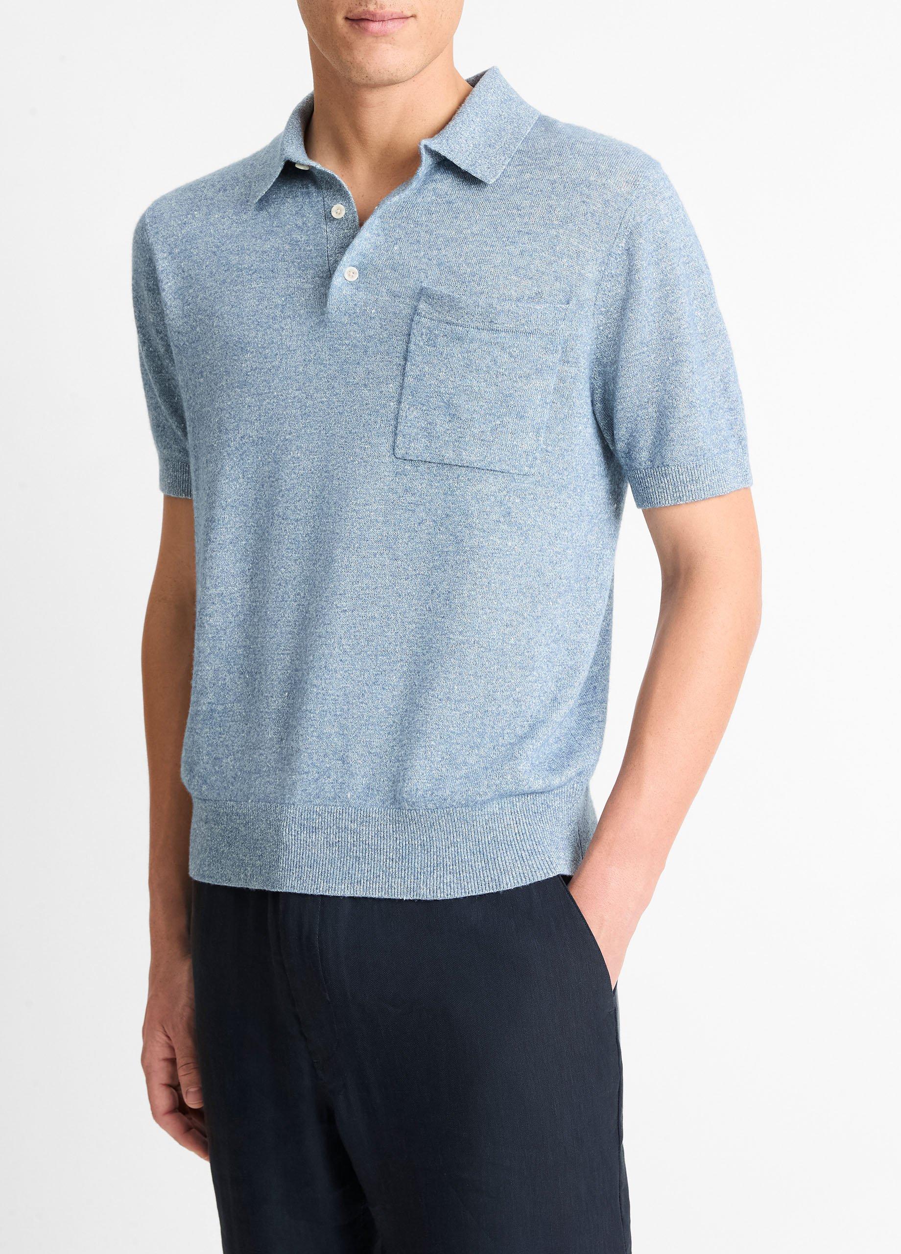 Linen, Wool & Cashmere Polo Sweater image number 1