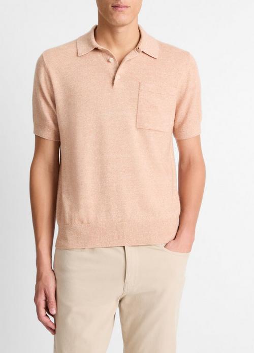 Linen & Wool-Blend Polo Sweater