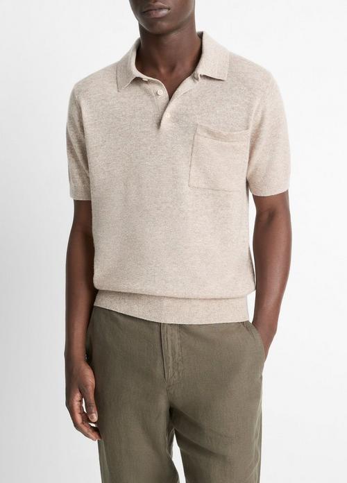 Linen & Wool-Blend Polo Sweater