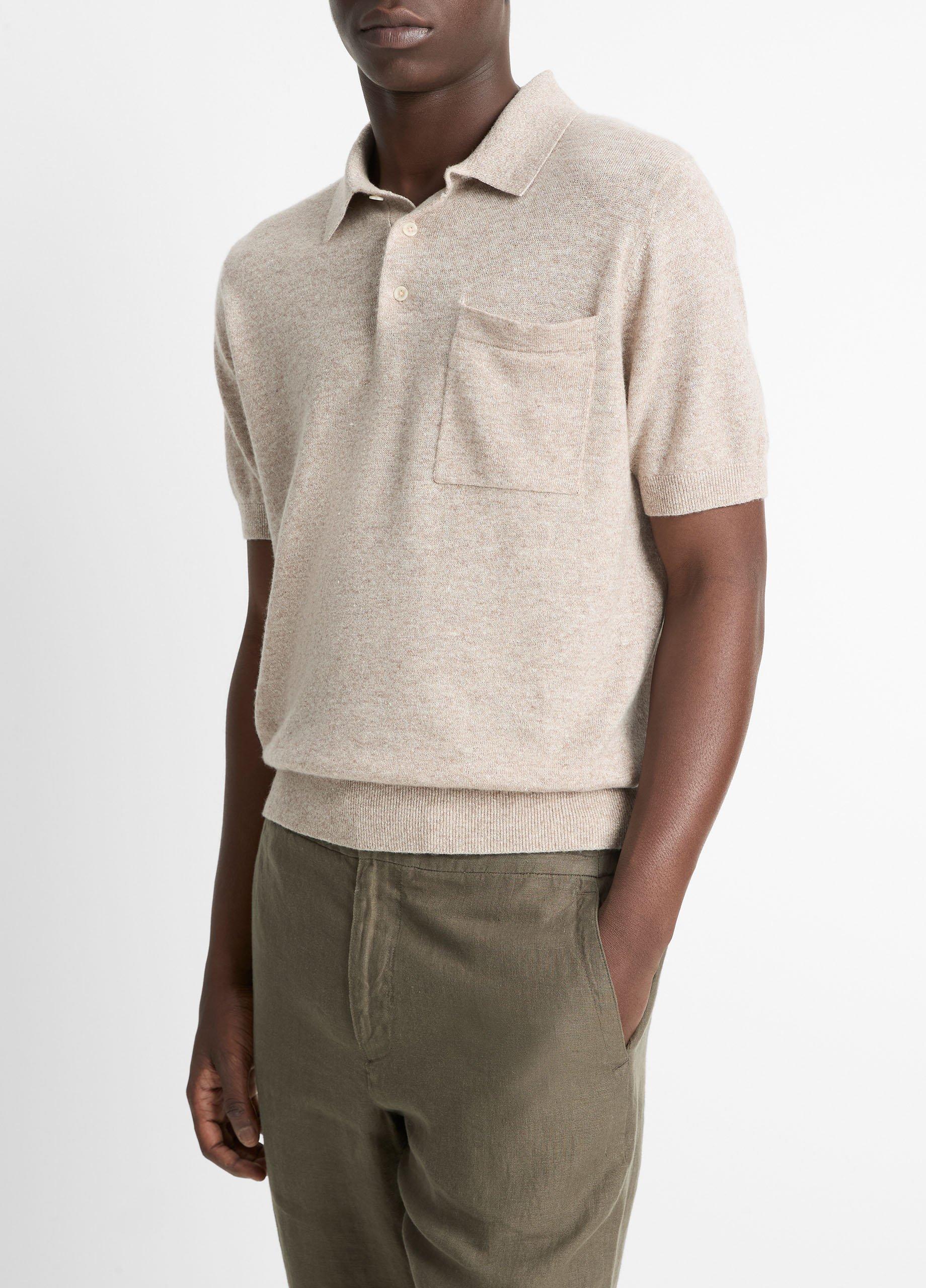 Linen, Wool & Cashmere Polo Sweater image number 1