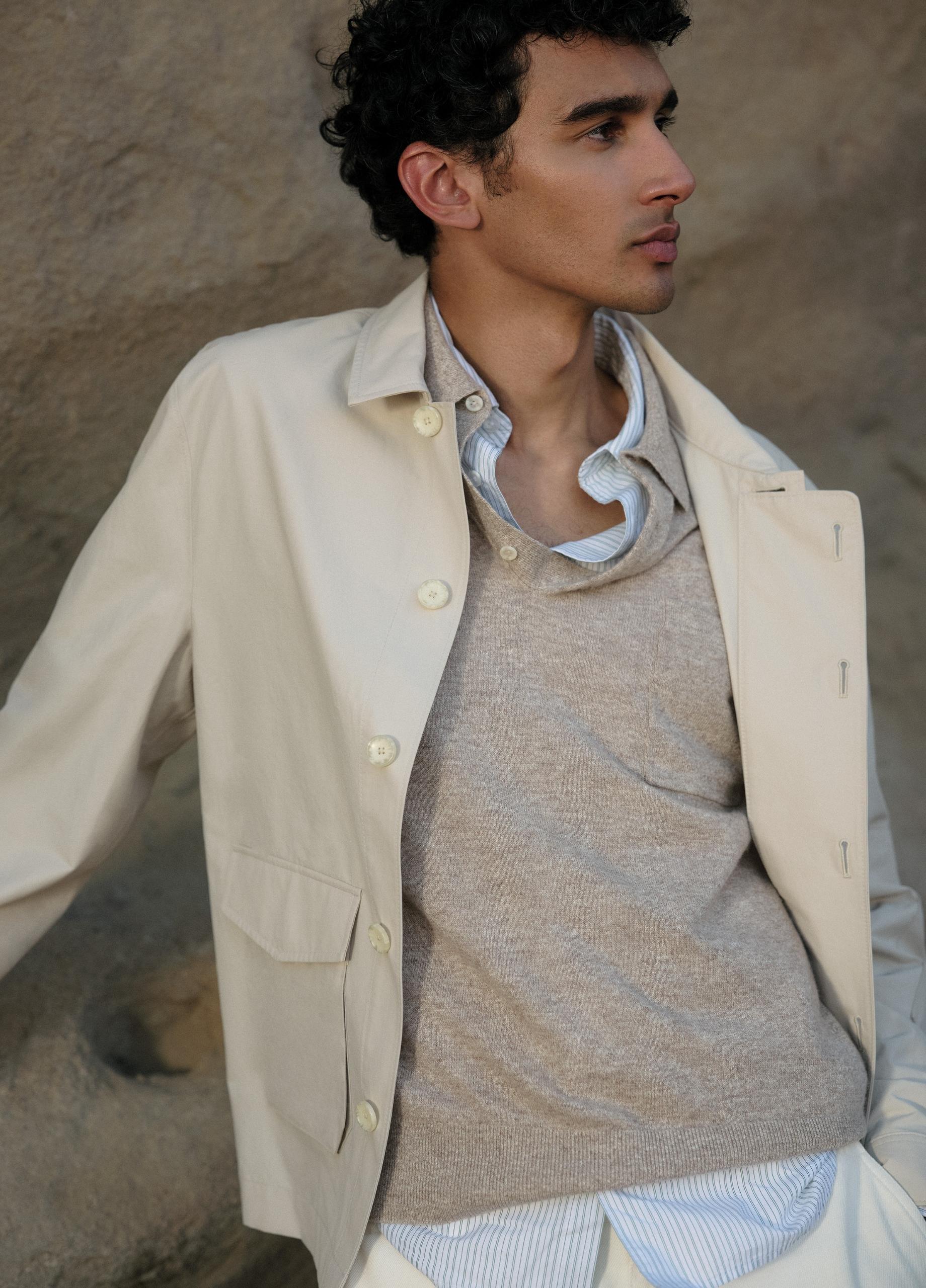 Linen, Wool & Cashmere Polo Sweater in Henleys & Polos | Vince