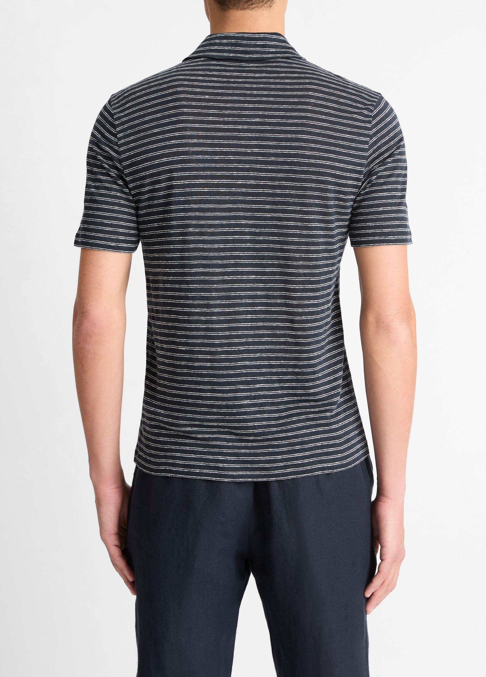 Striped Linen Jersey Polo Shirt image number 2