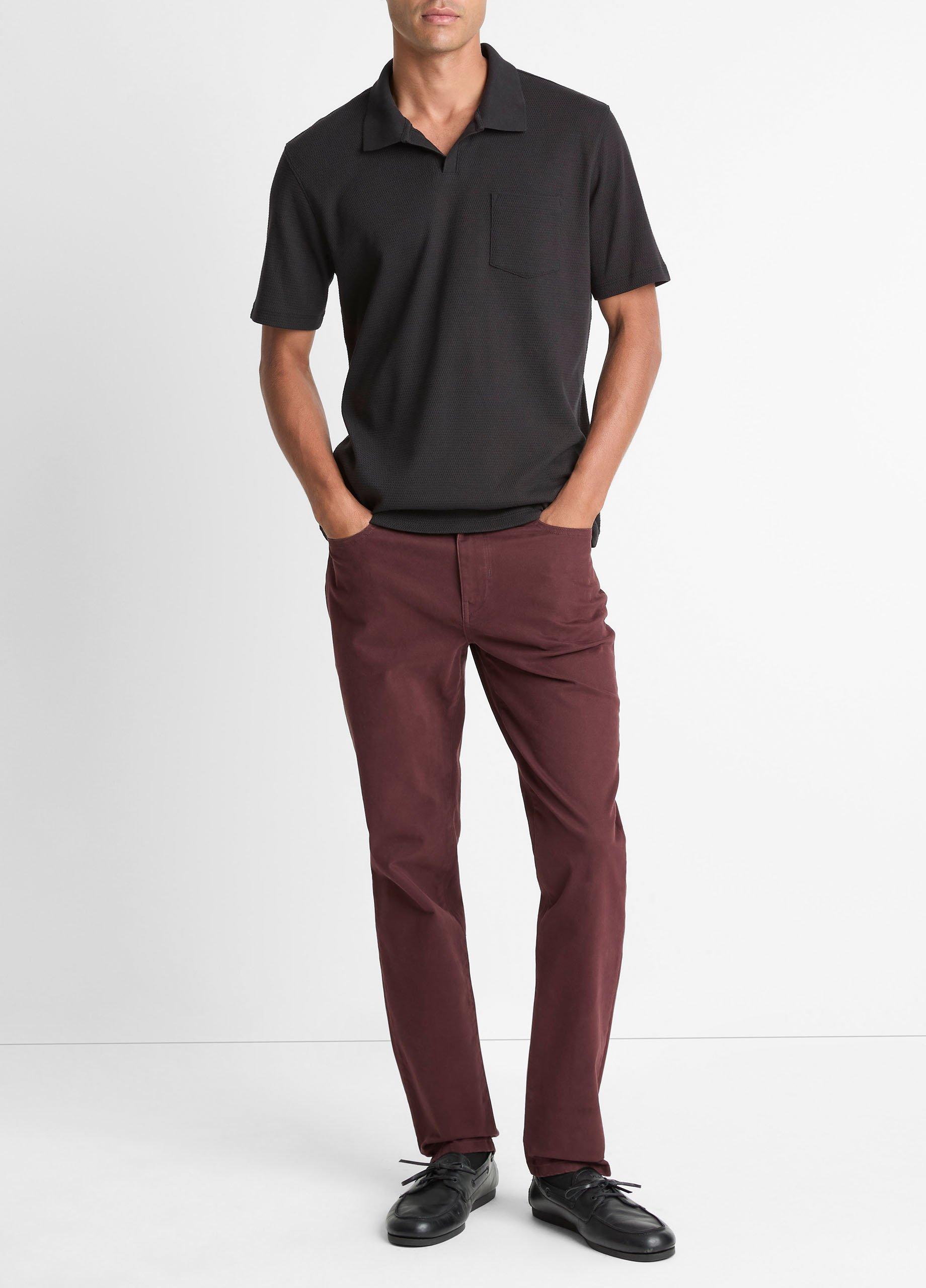 Cotton-Blend Johnny-Collar Polo Shirt image number 3