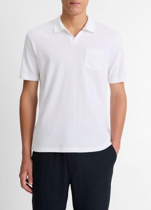 Cotton-Blend Johnny-Collar Polo Shirt