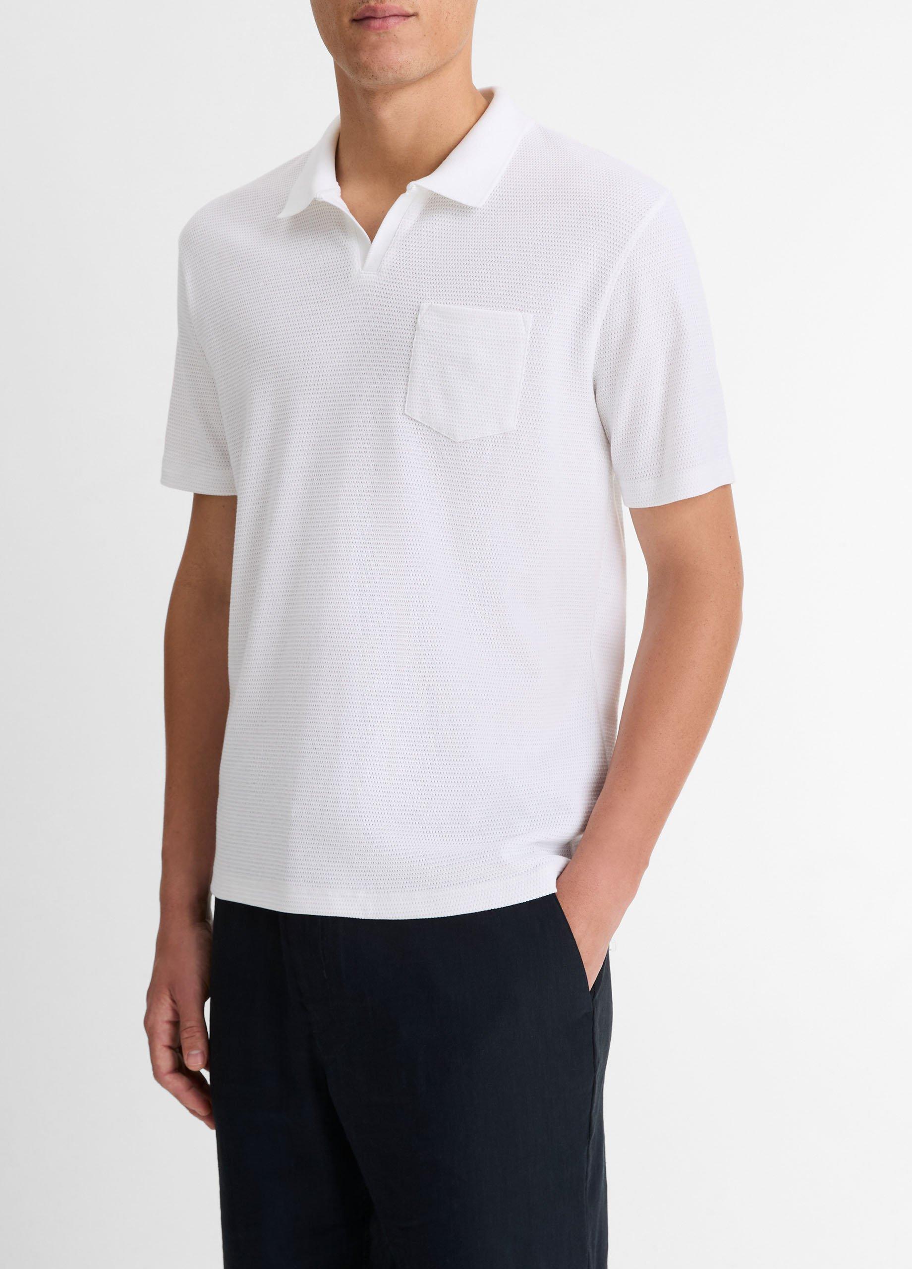 Cotton-Blend Johnny-Collar Polo Shirt image number 1