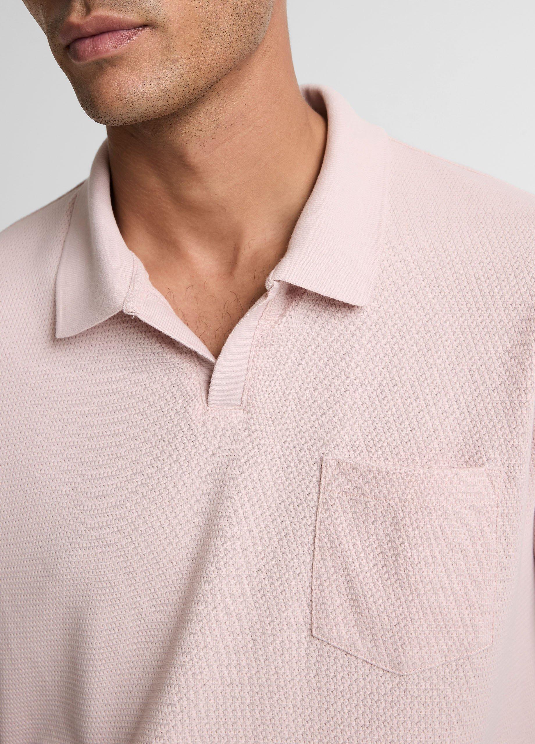 Cotton-Blend Johnny-Collar Polo Shirt image number 1