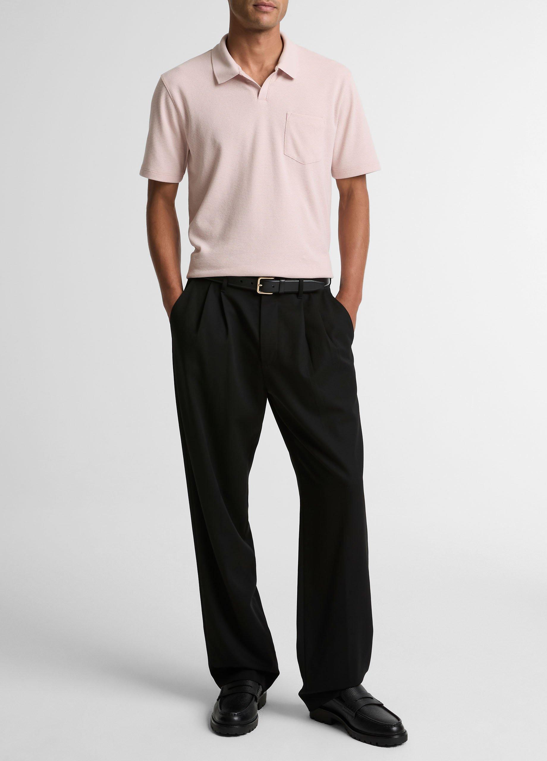 Cotton-Blend Johnny-Collar Polo Shirt image number 3