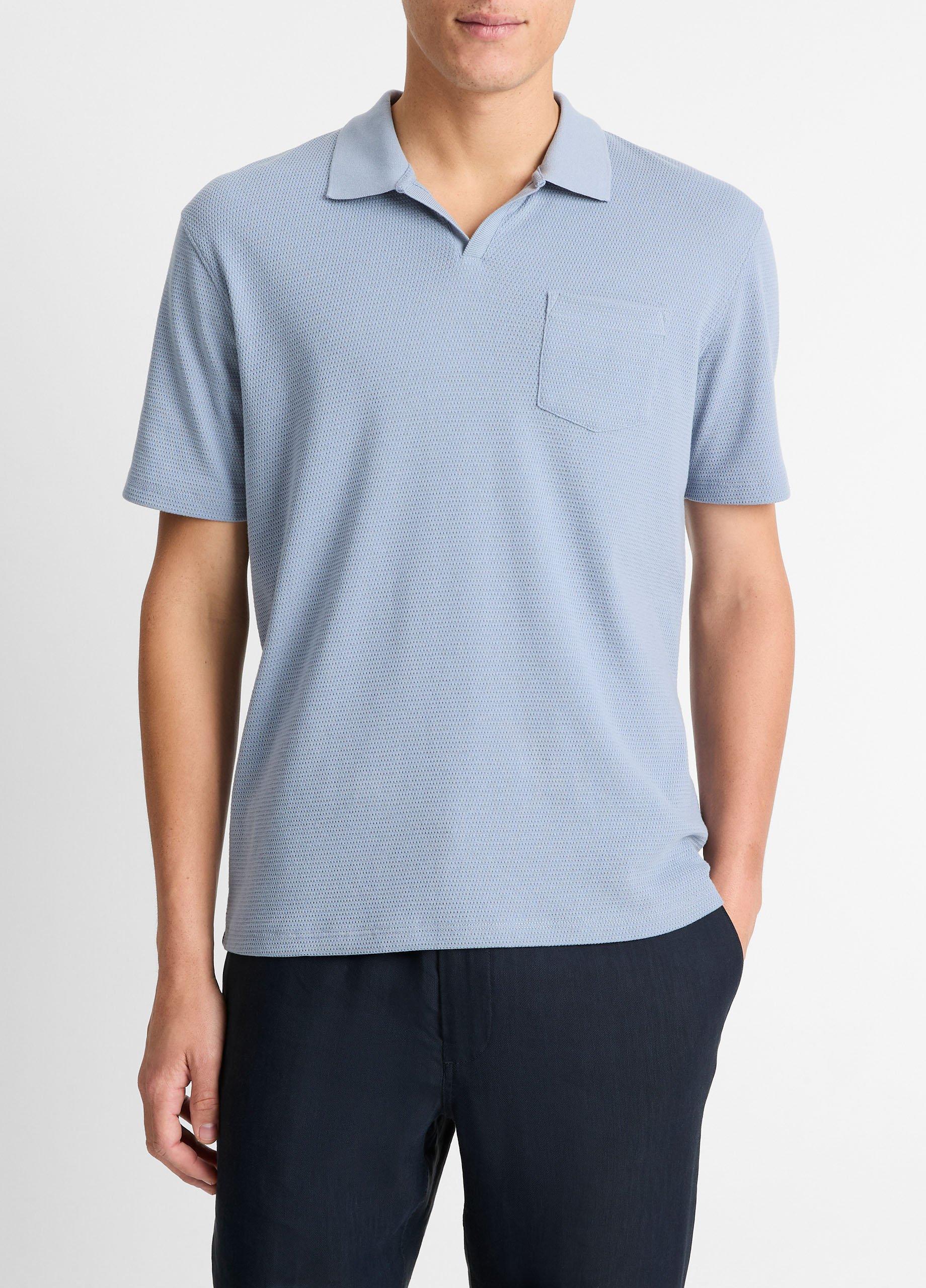 Cotton-Blend Johnny-Collar Polo Shirt image number 0