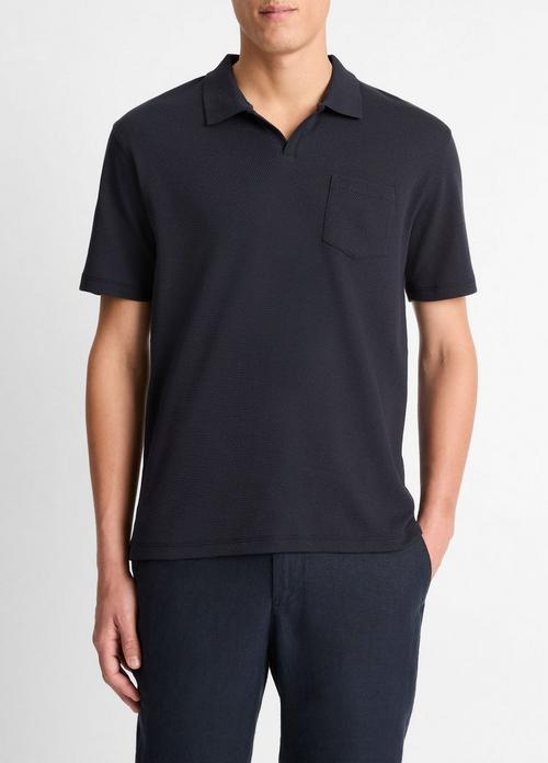 Cotton-Blend Johnny-Collar Polo Shirt