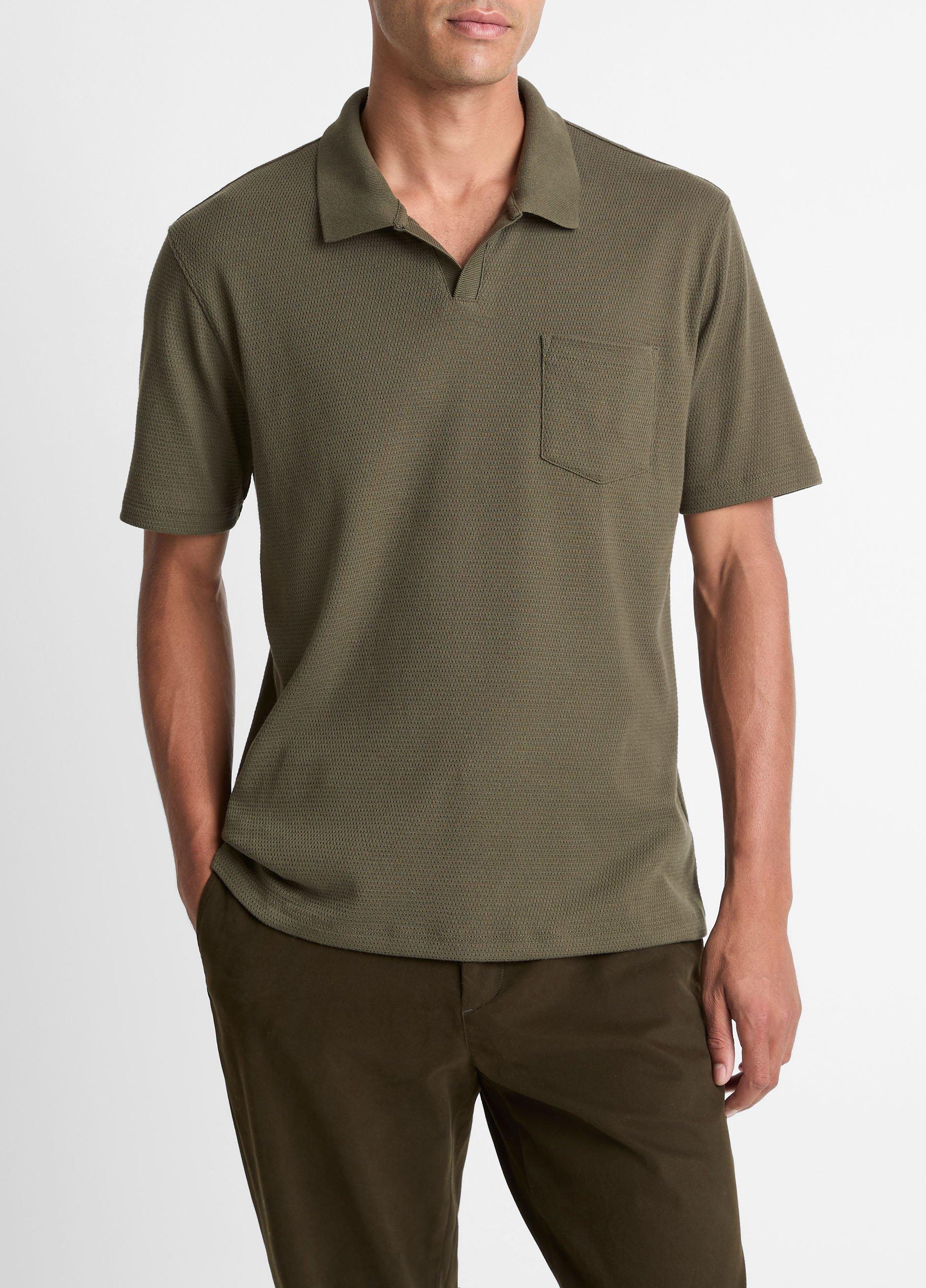 Cotton-Blend Johnny-Collar Polo Shirt image number 0