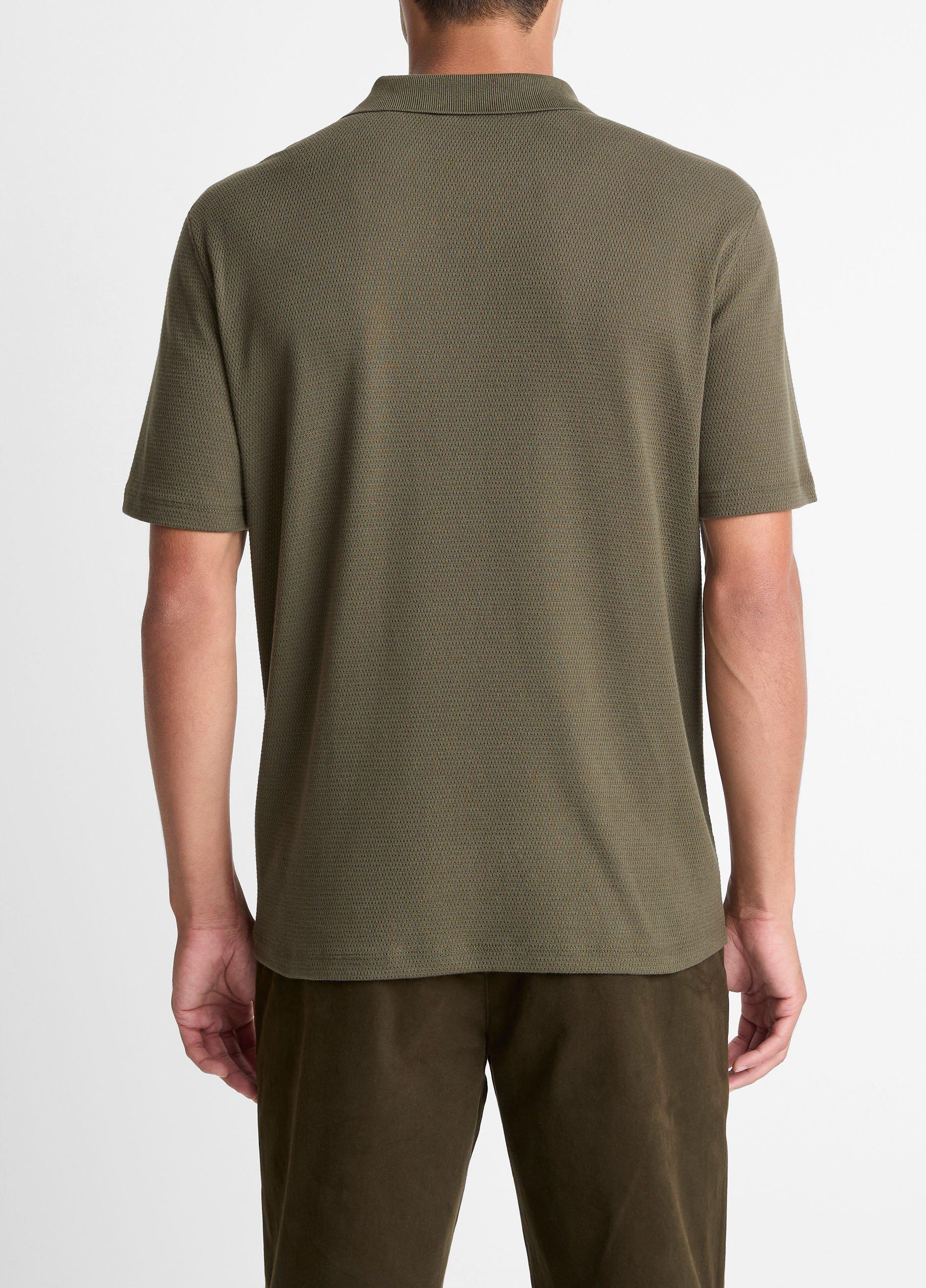 Cotton-Blend Johnny-Collar Polo Shirt image number 2