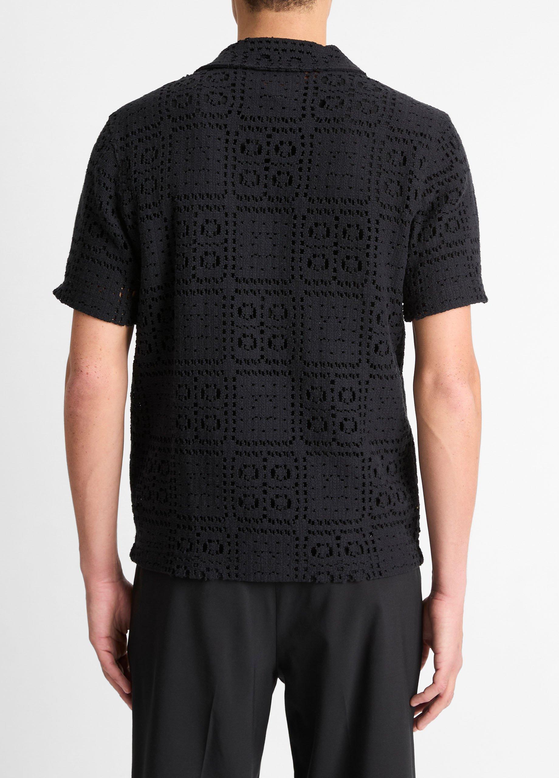 Crochet Italian Cotton-Blend Button-Front Shirt image number 2