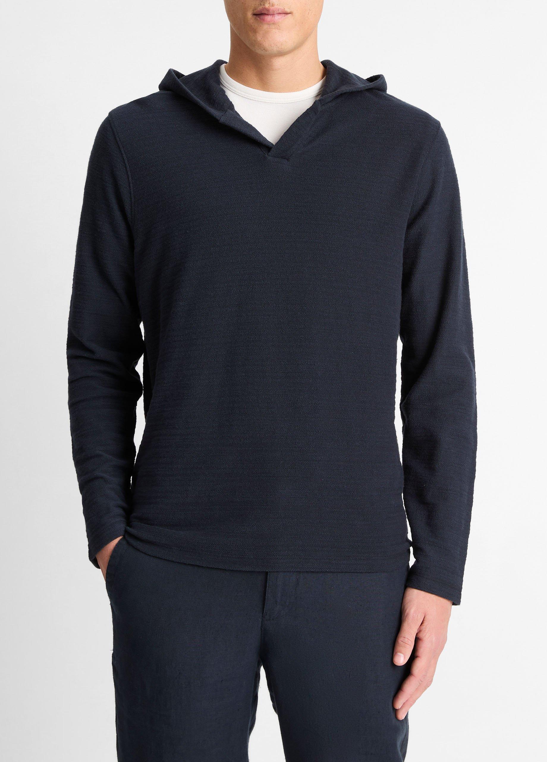 Men's Cotton Terry Hoodie, Coastal Blue, Size XL Vince