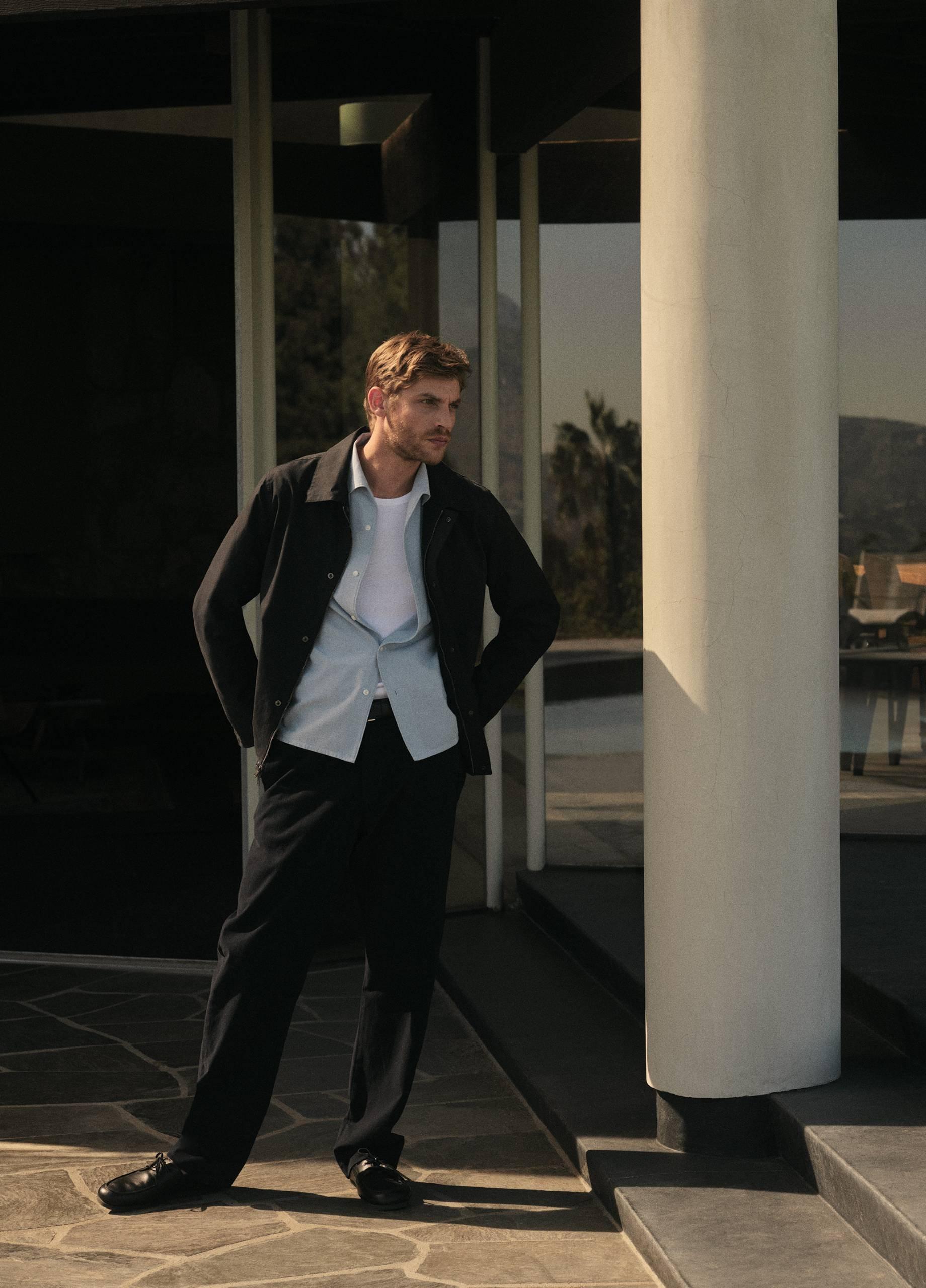 Peached Cotton-Blend Convertible-Collar Jacket image number 5