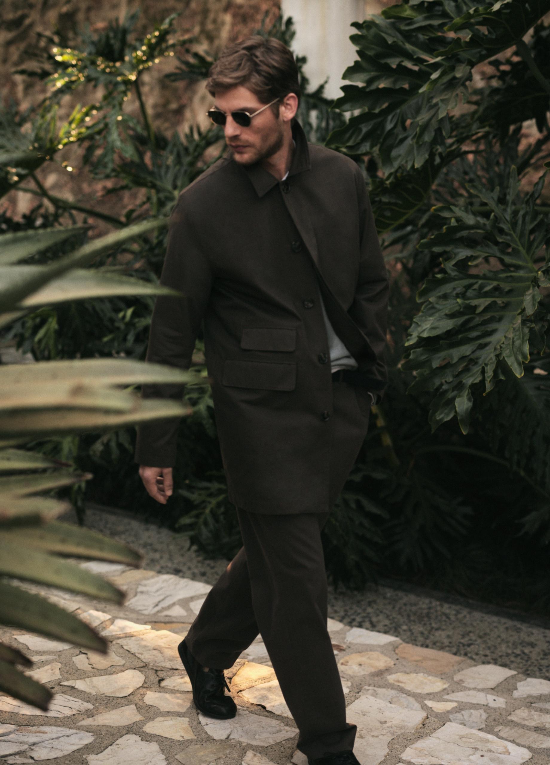 Lightweight Italian Cotton Car Coat image number 5