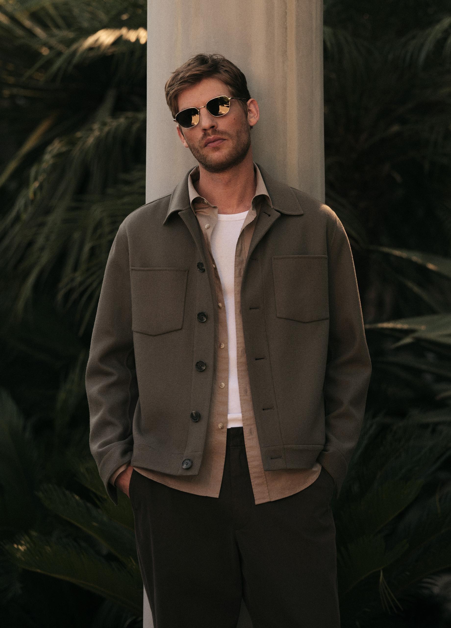 Italian Splittable Wool-Blend Shop Jacket image number 4