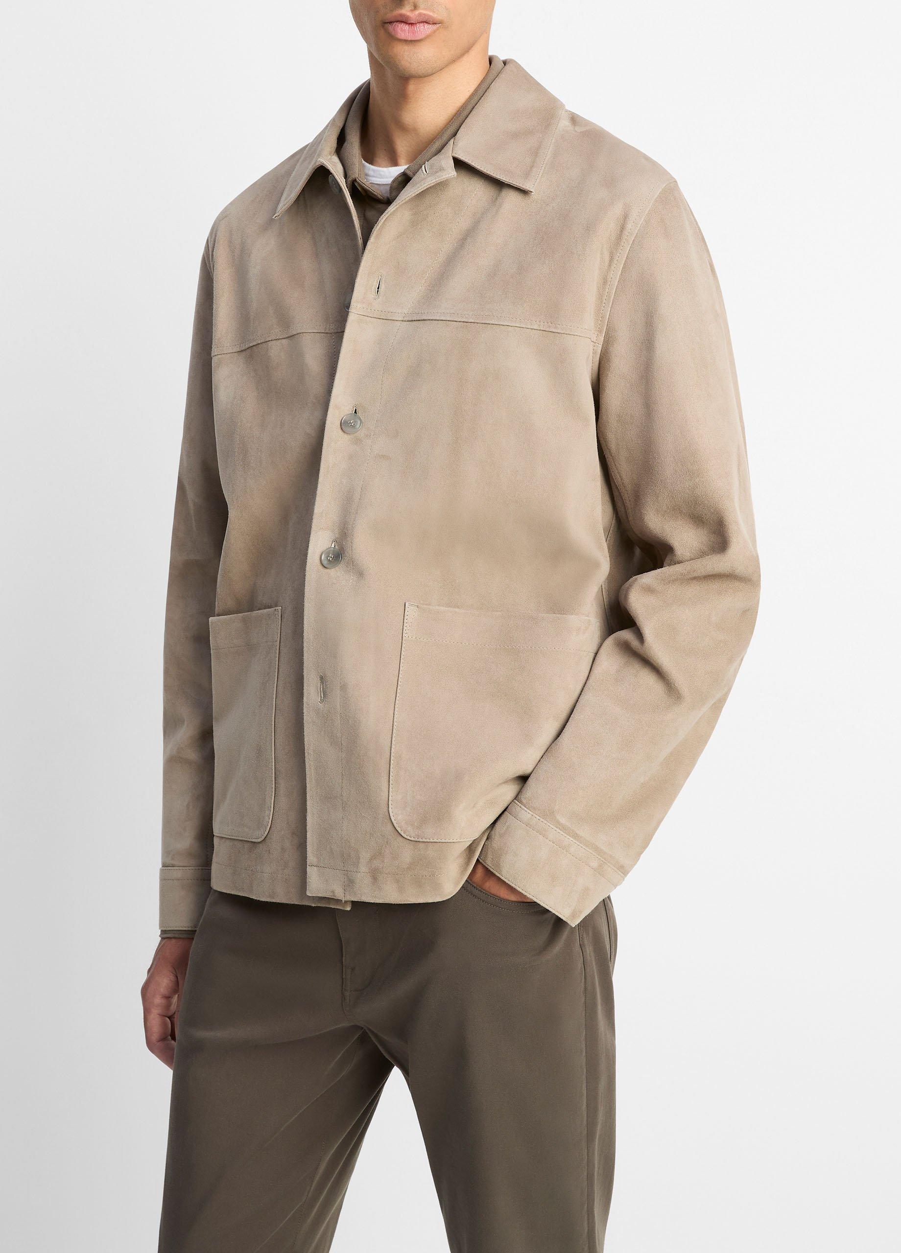 real suede over sized shirt ブラウン Frame Long-Sleeve Suede Overshirt | Saks Fifth Avenue