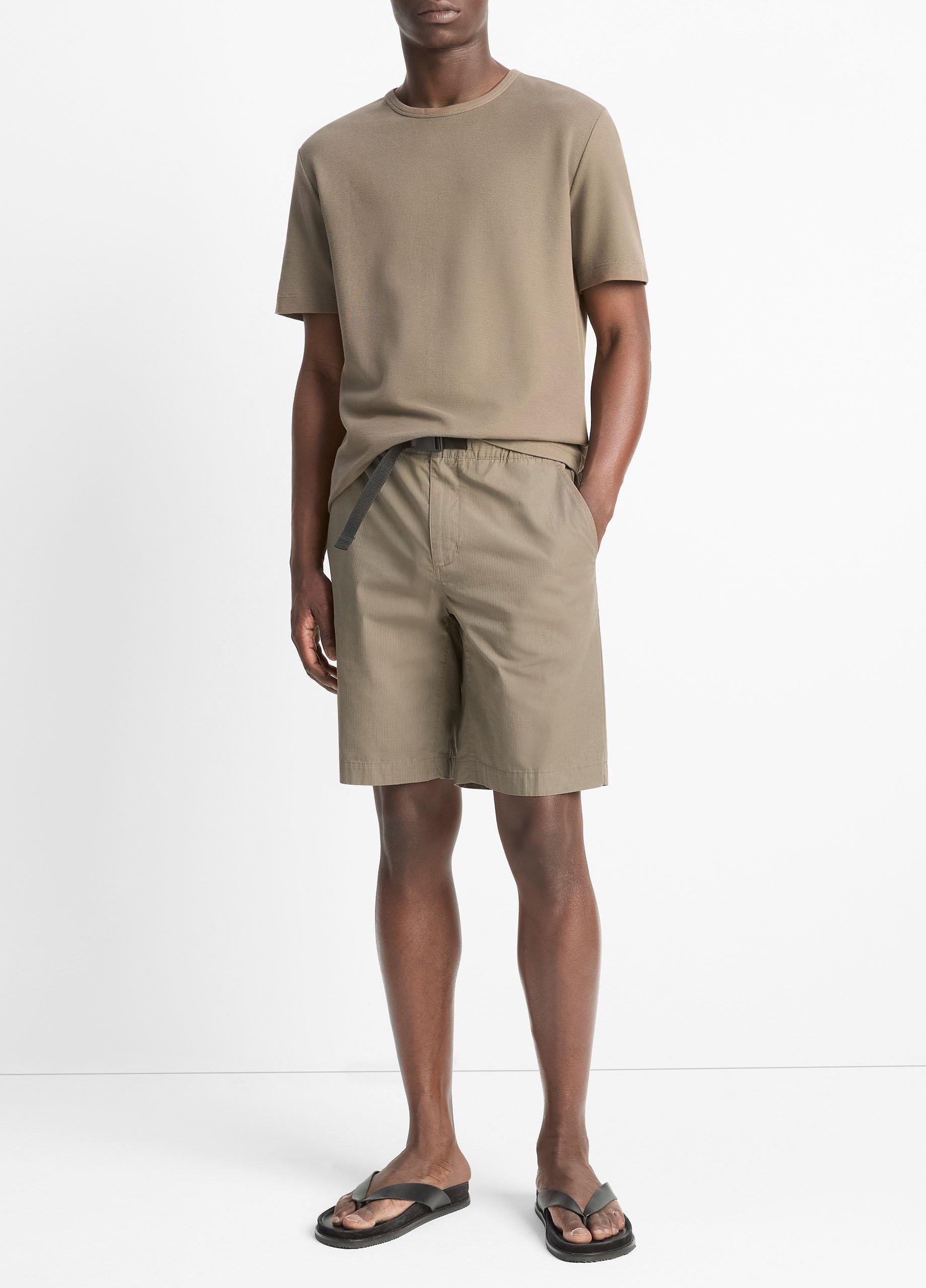 Italian Cotton Ripstop Belted Short image number 0