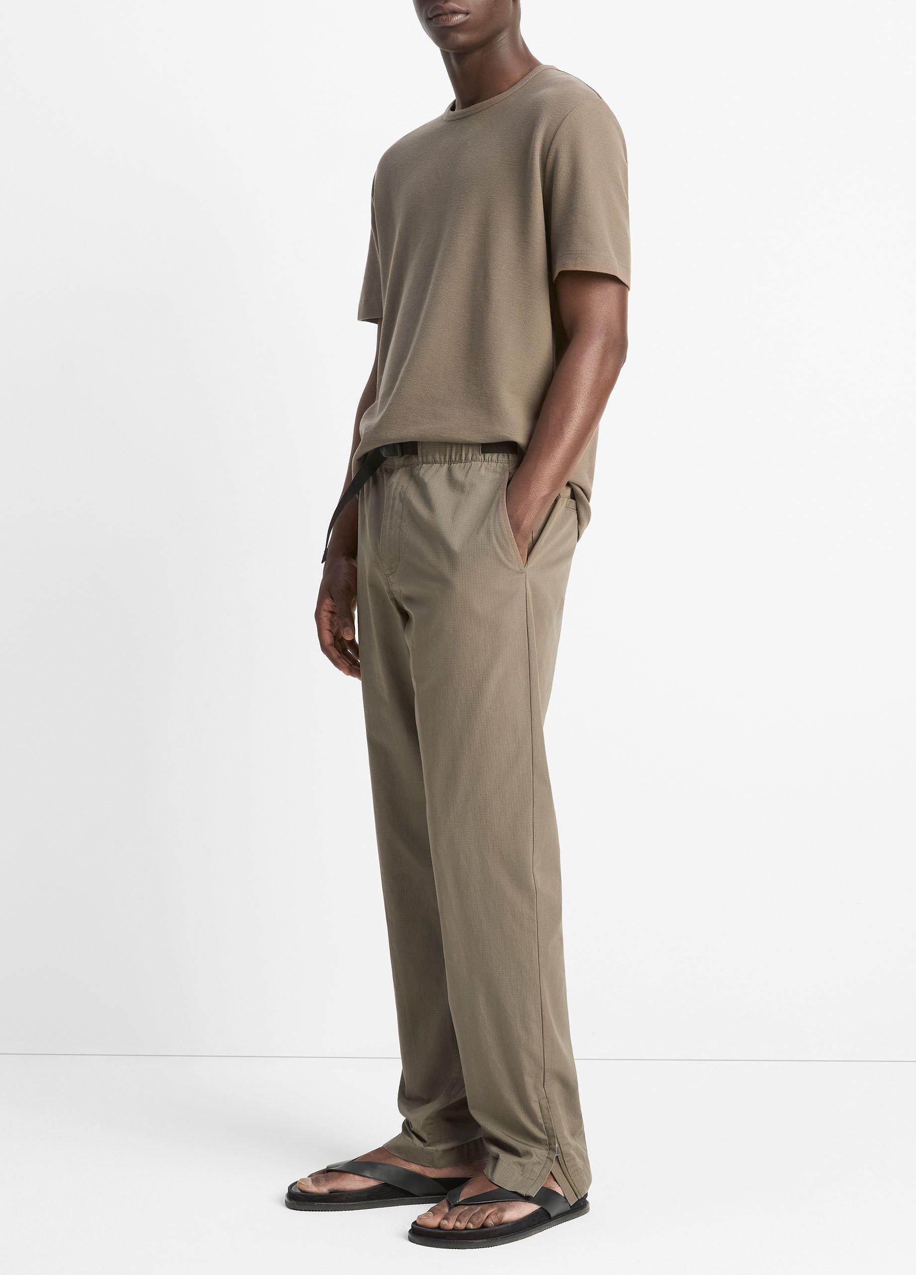 Italian Cotton Ripstop Belted Pant image number 1