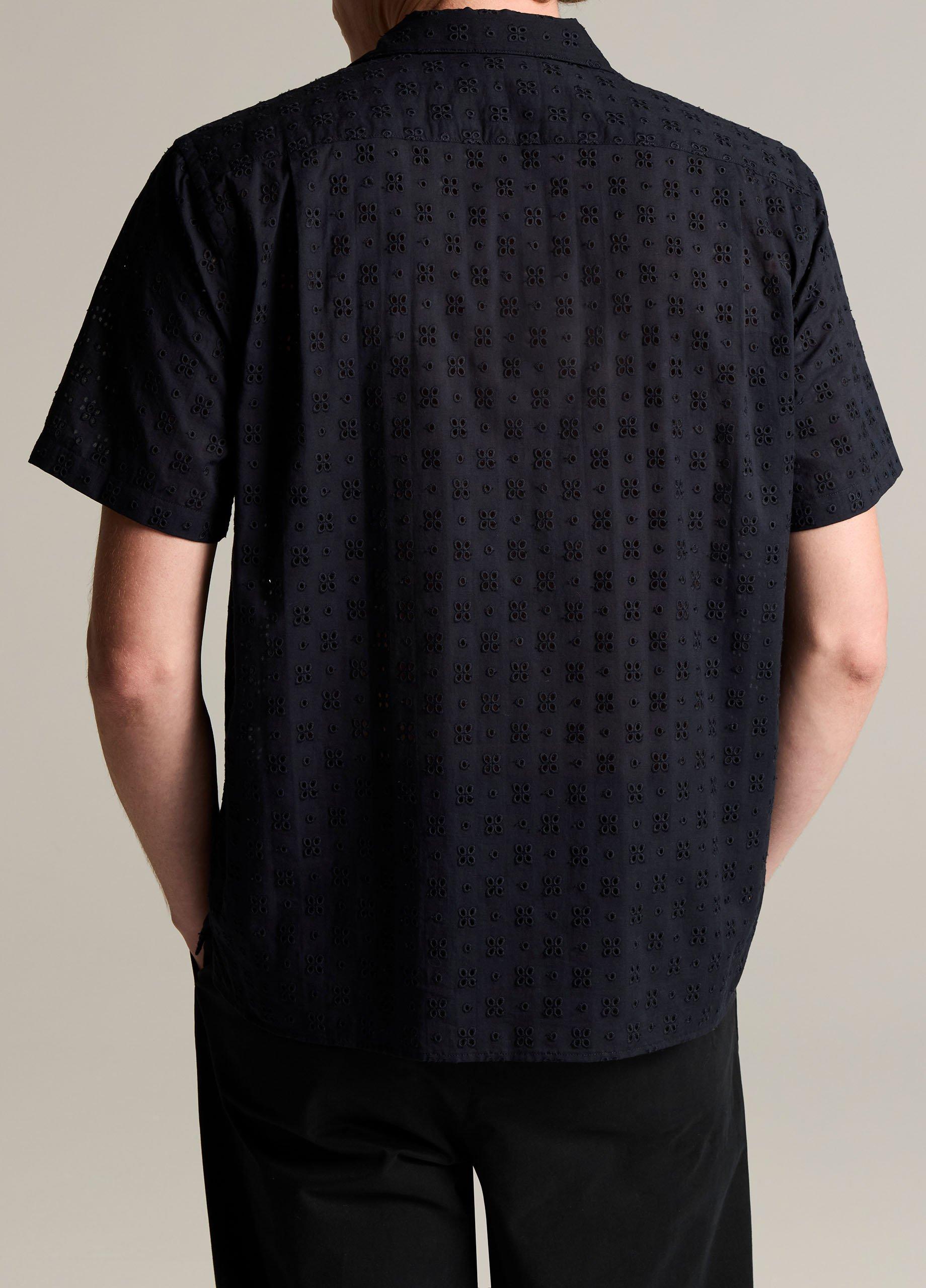 Cotton Eyelet Short-Sleeve Button-Front Shirt image number 2