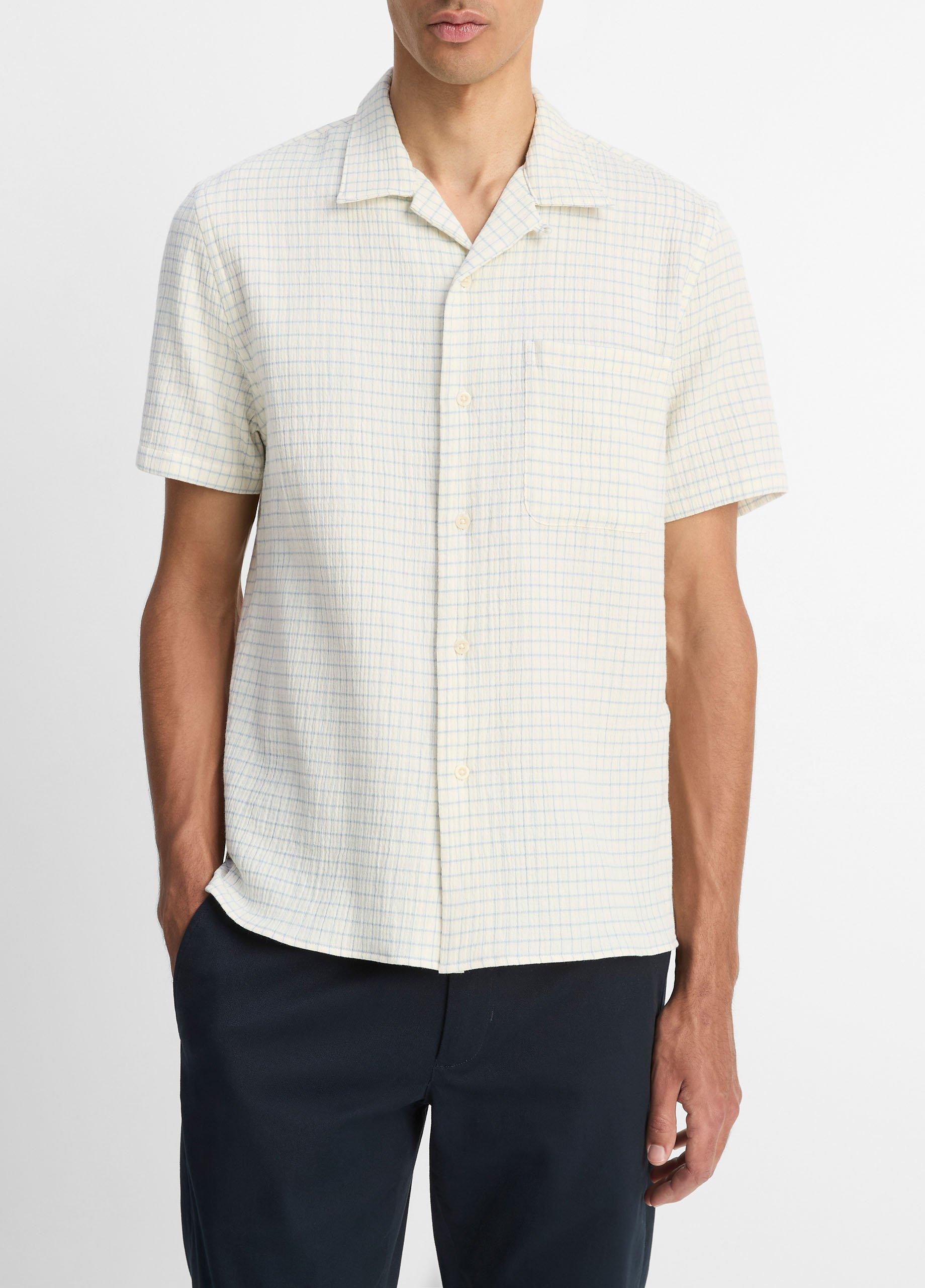 Provence Plaid Double-Face Italian Cotton Button-Front Shirt image number 0